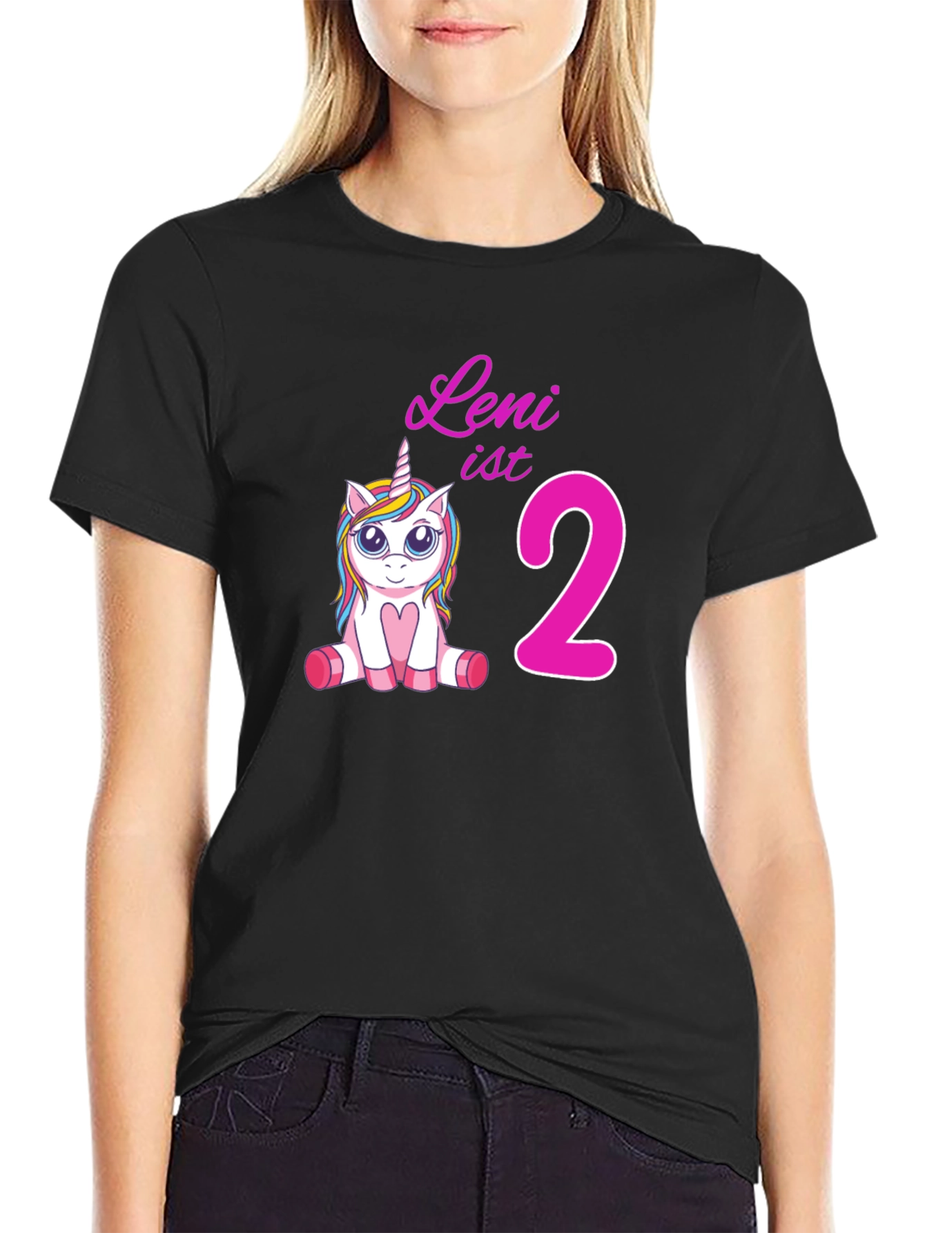 Leni is 2 Unicorn Birthday T-Shirt