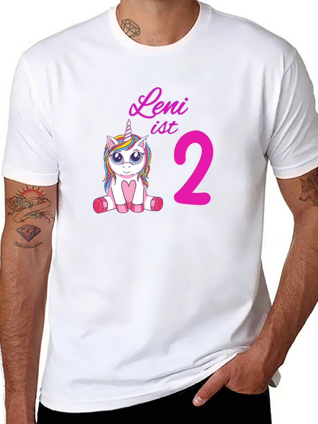 Leni is 2 Unicorn Birthday T-Shirt