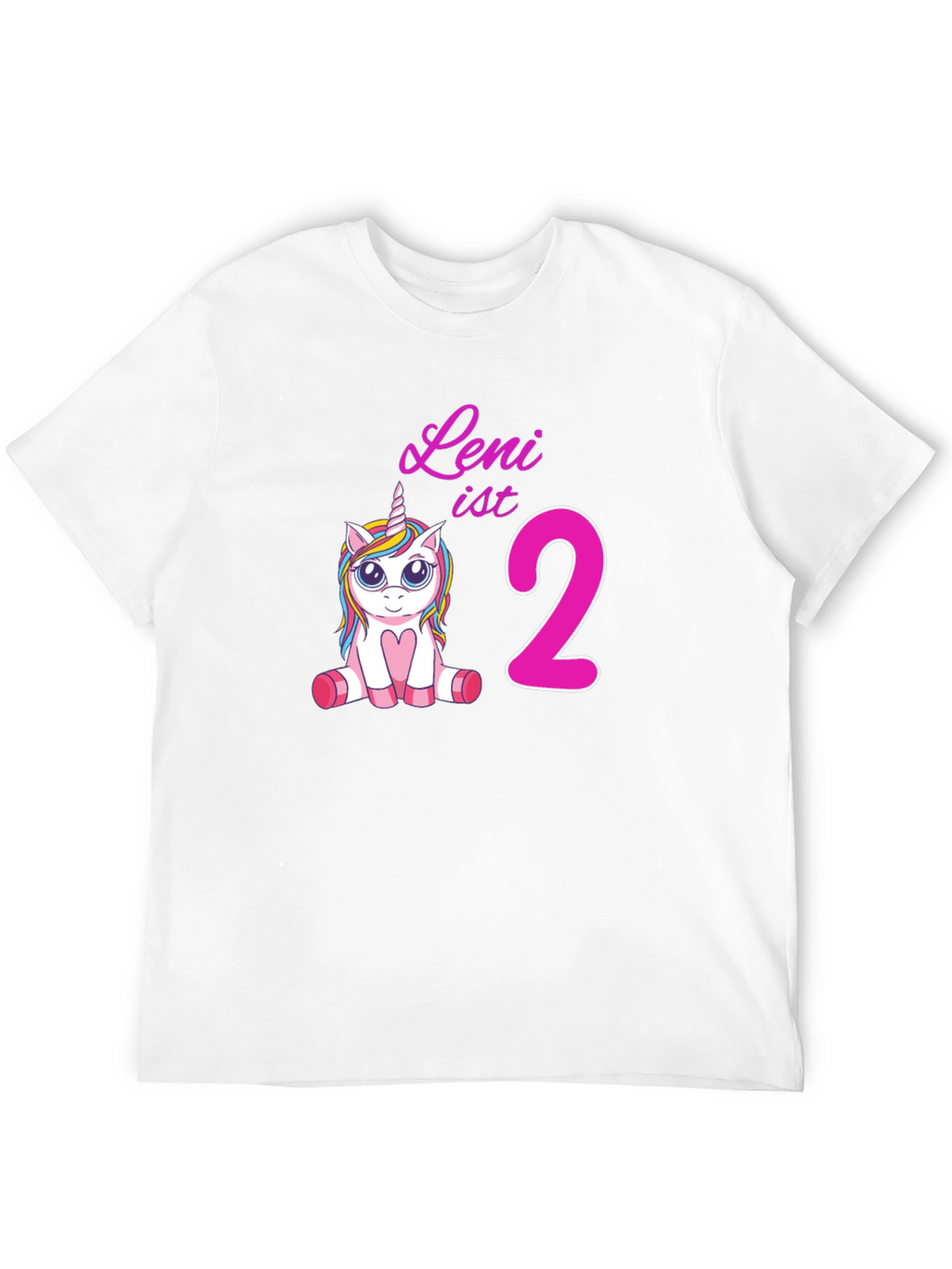 Leni is 2 Unicorn Birthday T-Shirt