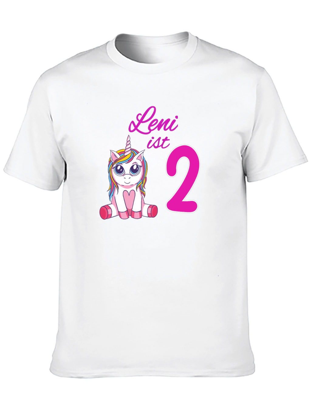 Leni is 2 Unicorn Birthday T-Shirt