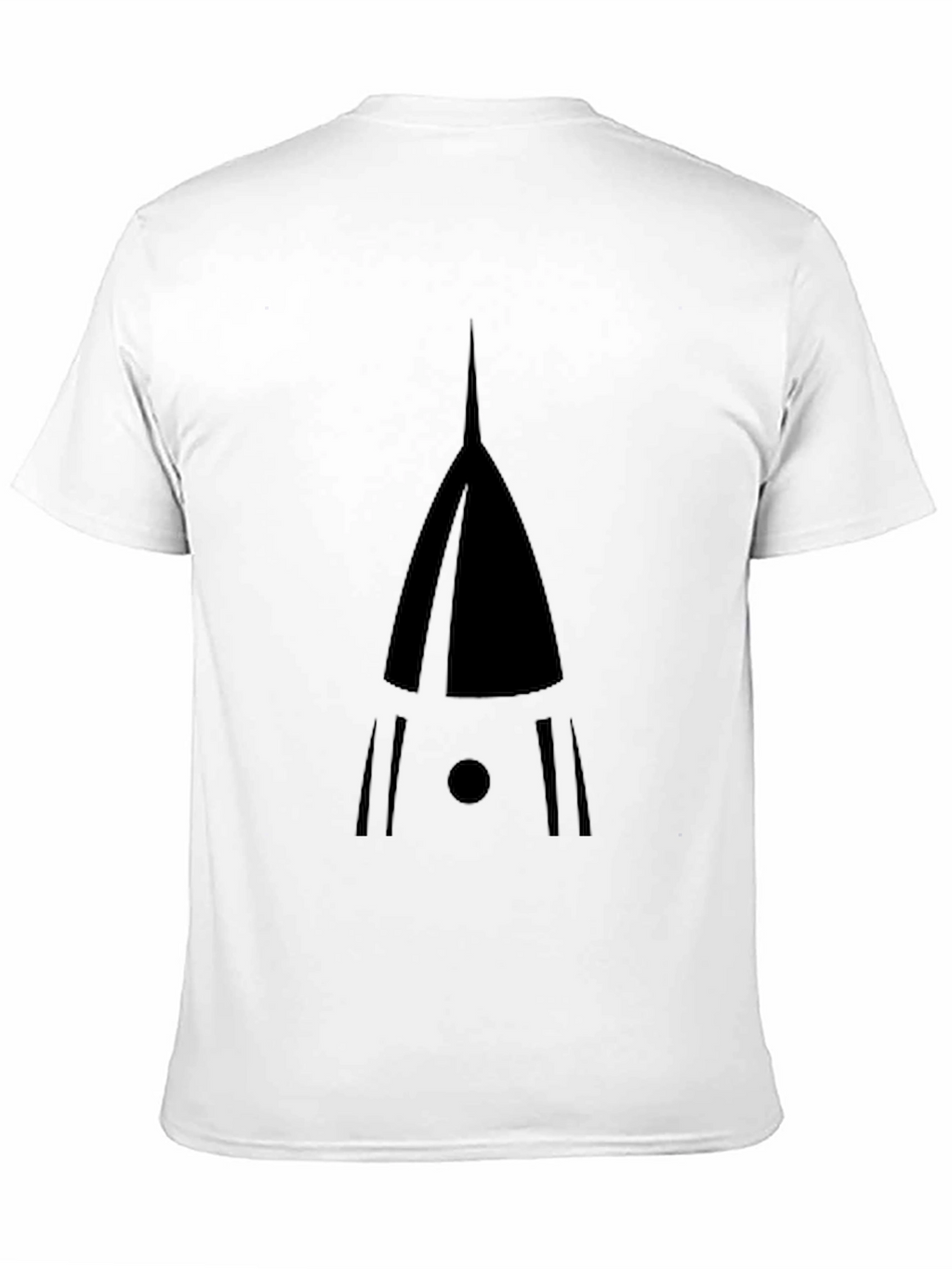 Unique Geometric Rocket Graphic Black T-Shirt