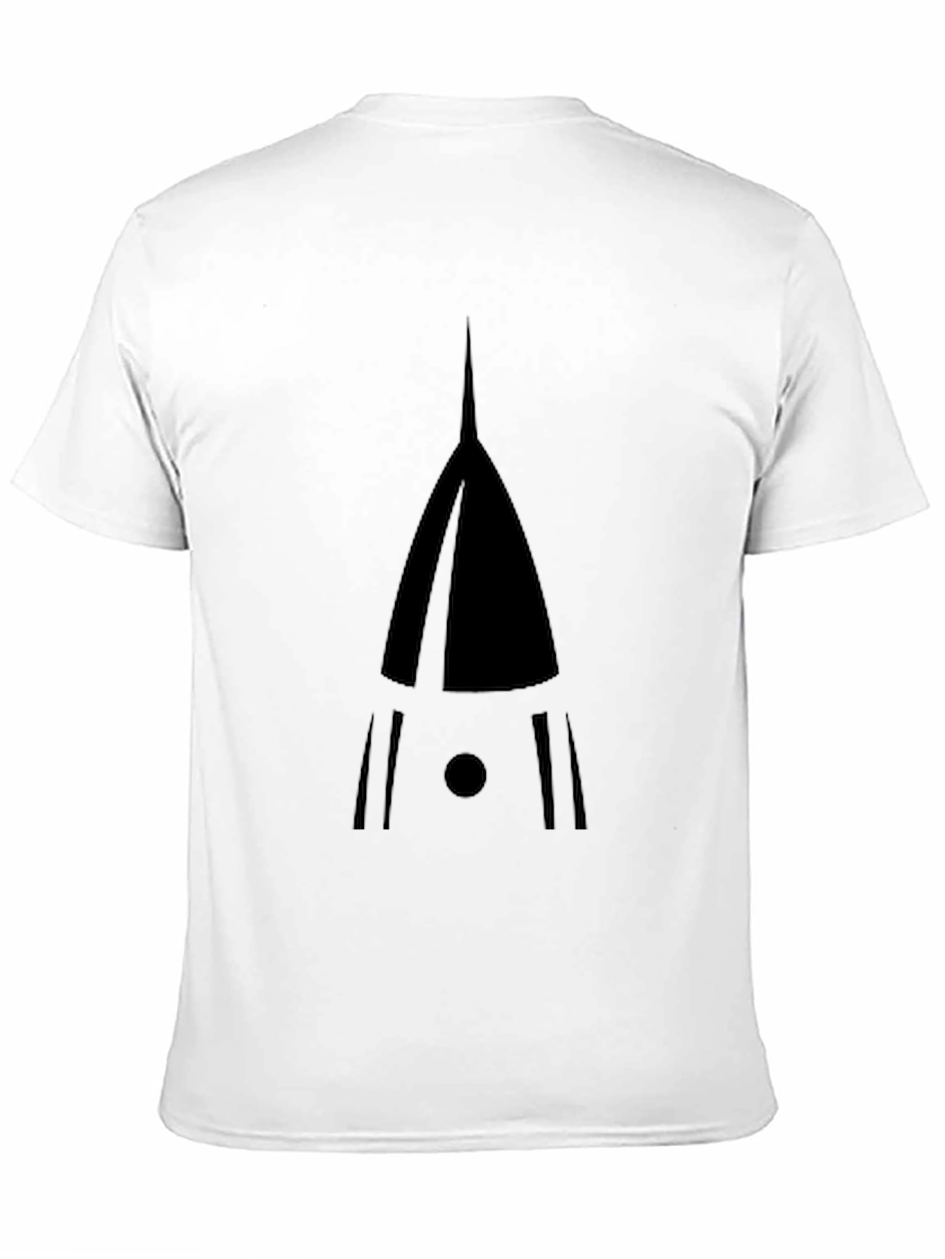 Unique Geometric Rocket Graphic Black T-Shirt