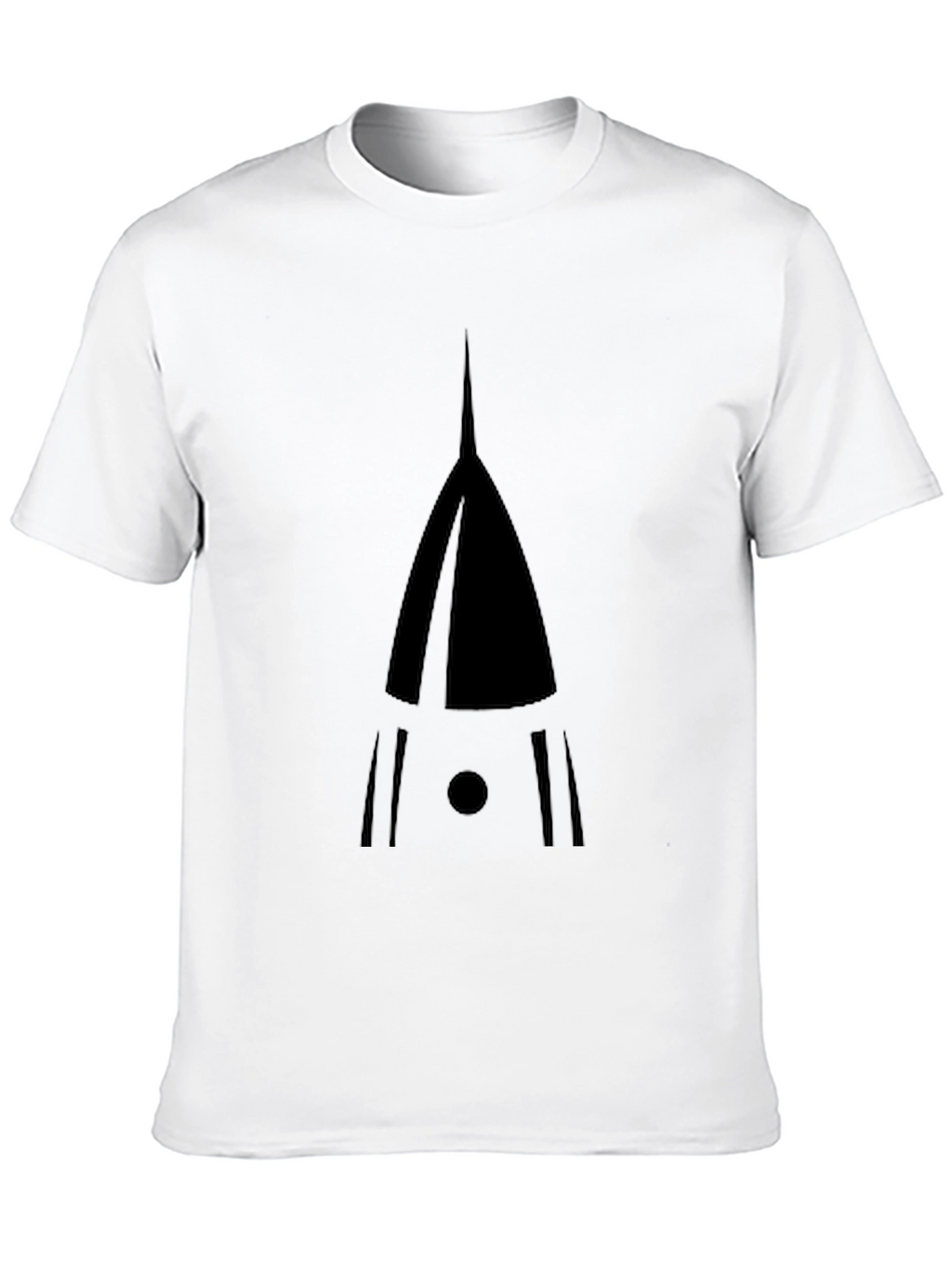 Unique Geometric Rocket Graphic Black T-Shirt