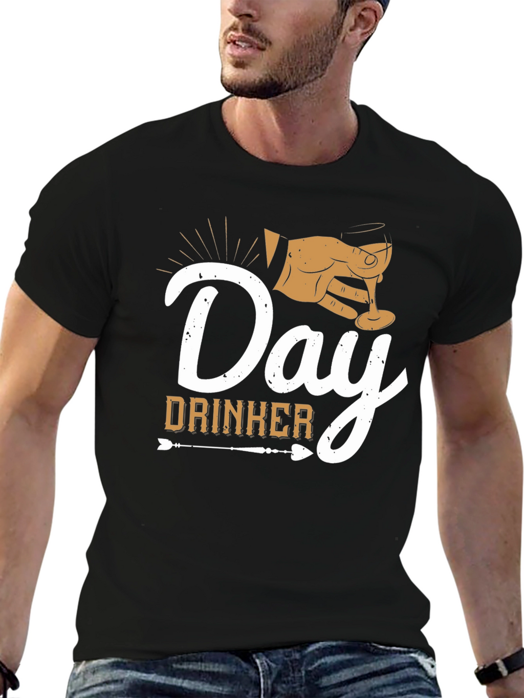 Day Drinker Graphic Tee - Black Casual T-Shirt