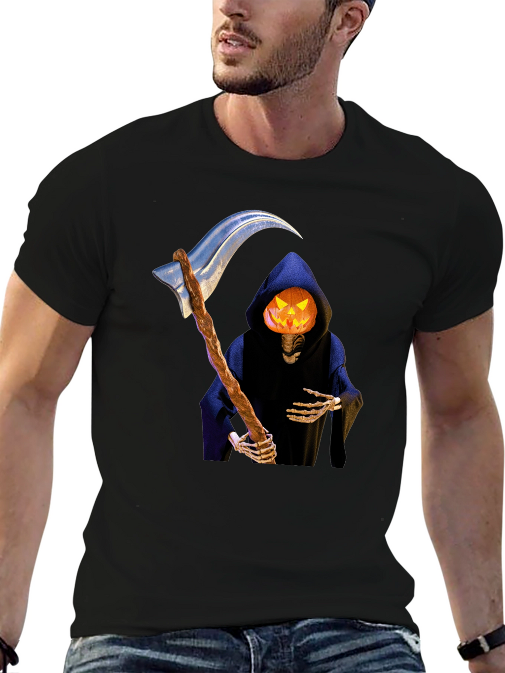 Grim Reaper Pumpkin Head T-Shirt