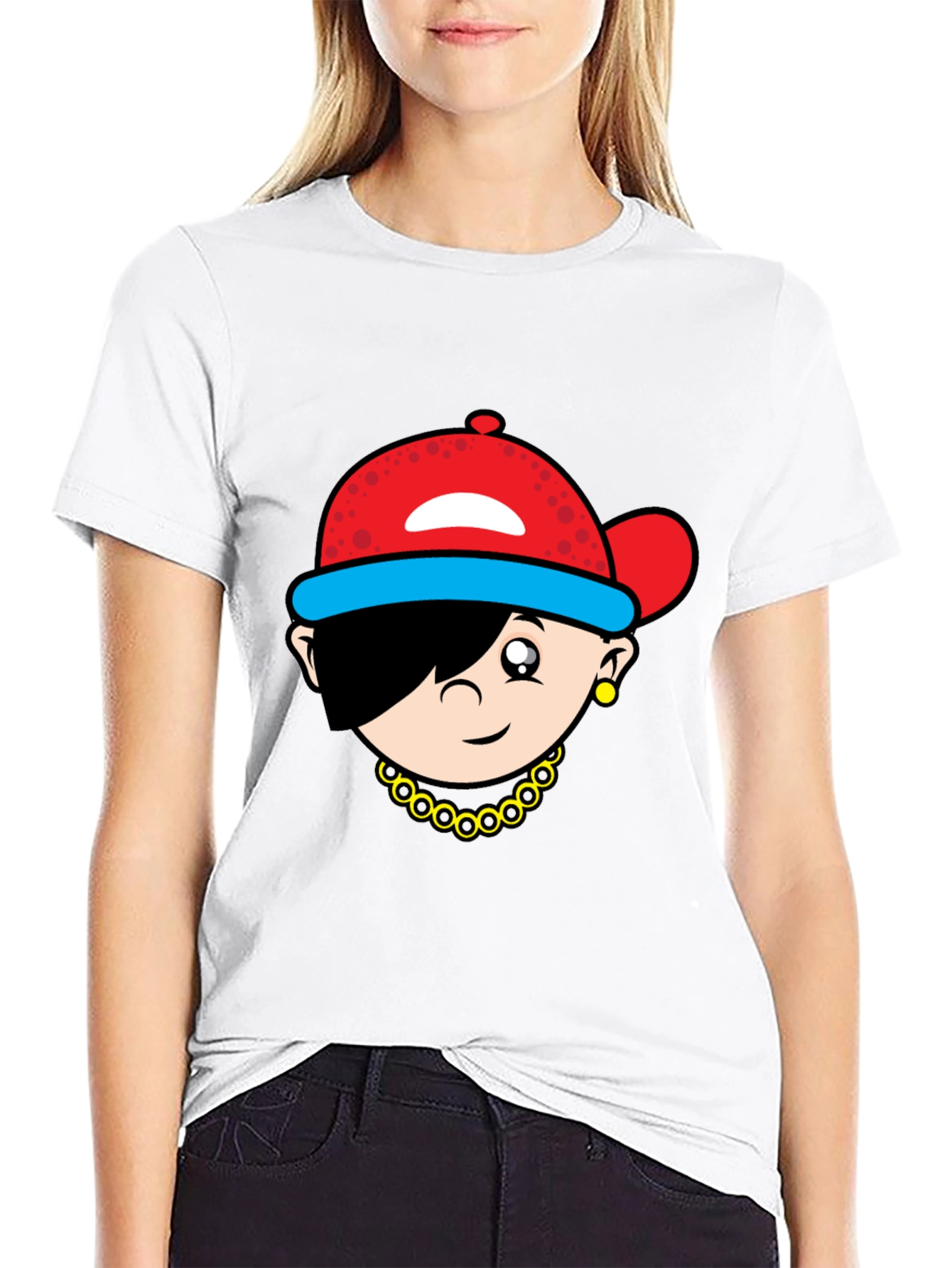 Cartoon Character Black T-Shirt
