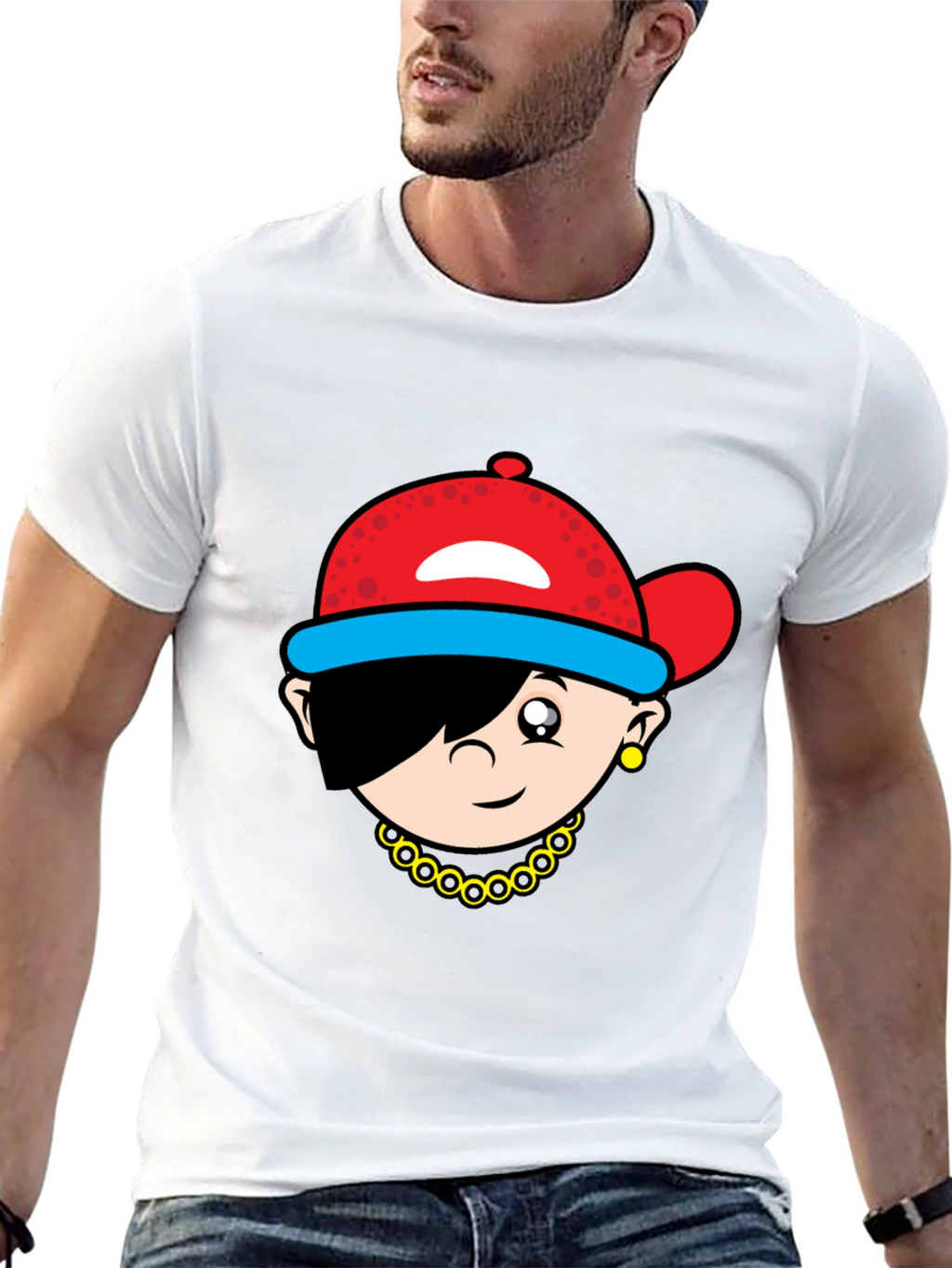 Cartoon Character Black T-Shirt