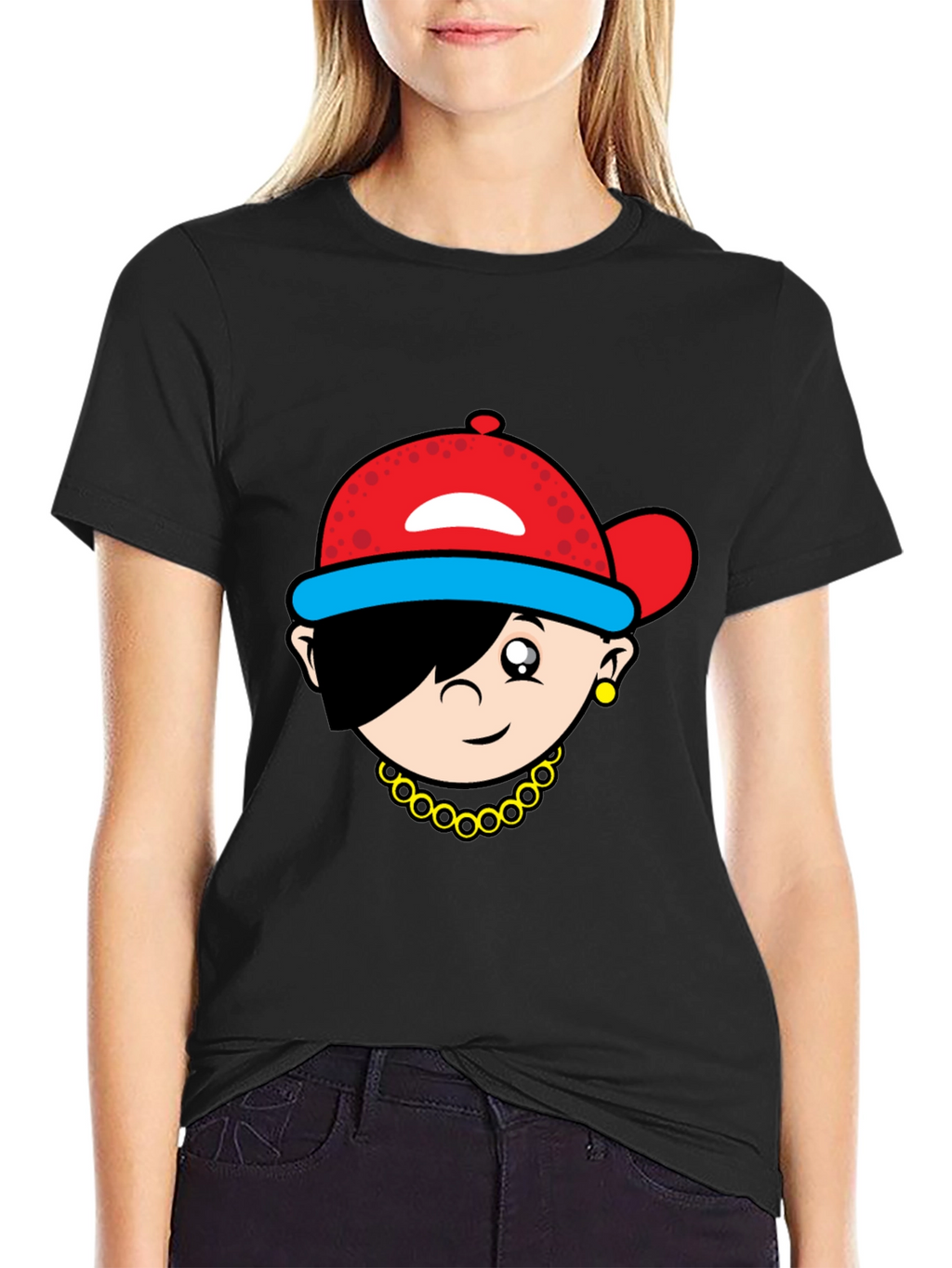 Cartoon Character Black T-Shirt
