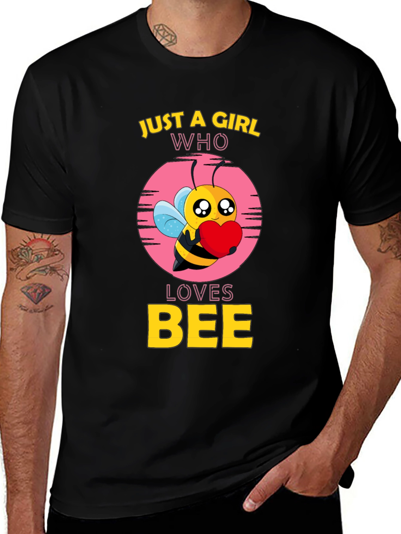 Just A Girl Who Loves Bee Black T-Shirt