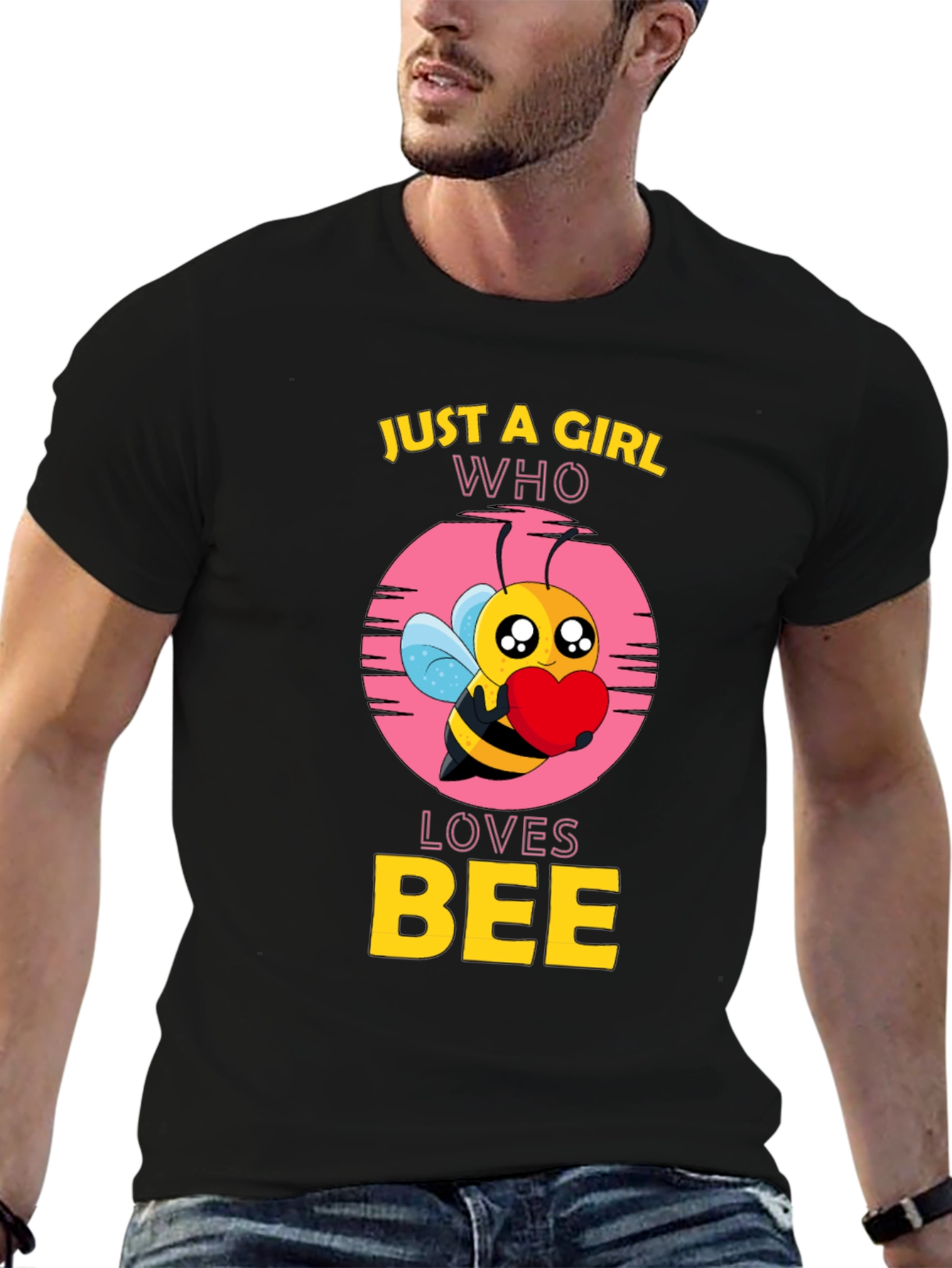 Just A Girl Who Loves Bee Black T-Shirt
