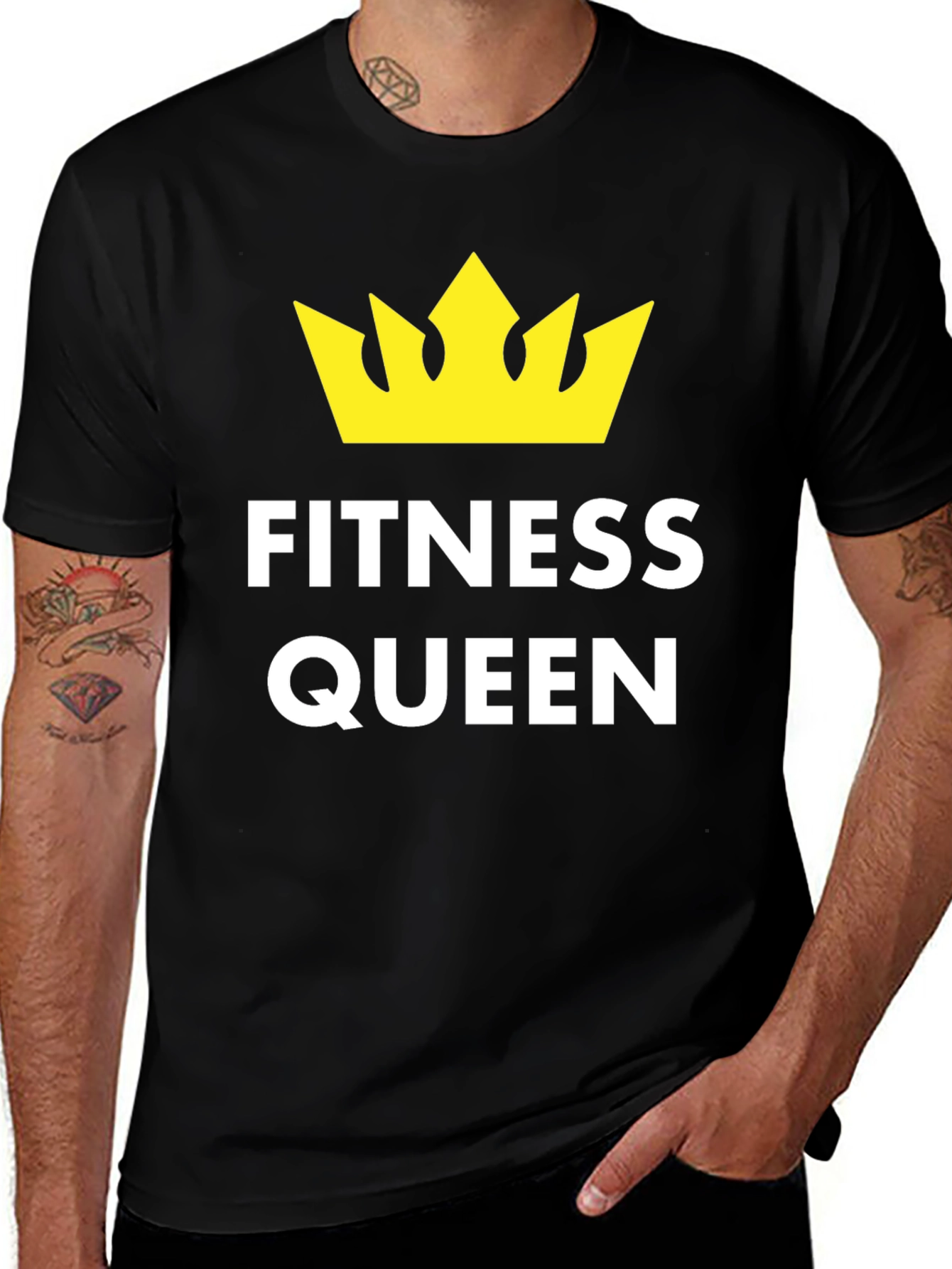 Fitness Queen Black T-Shirt - Workout Motivation