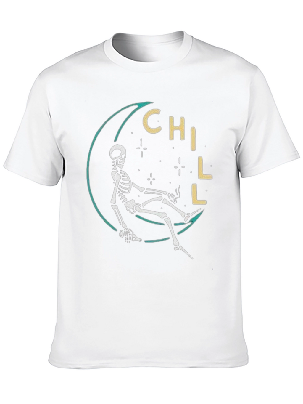 Chill Skeleton Moon T-Shirt - Relaxed Fit