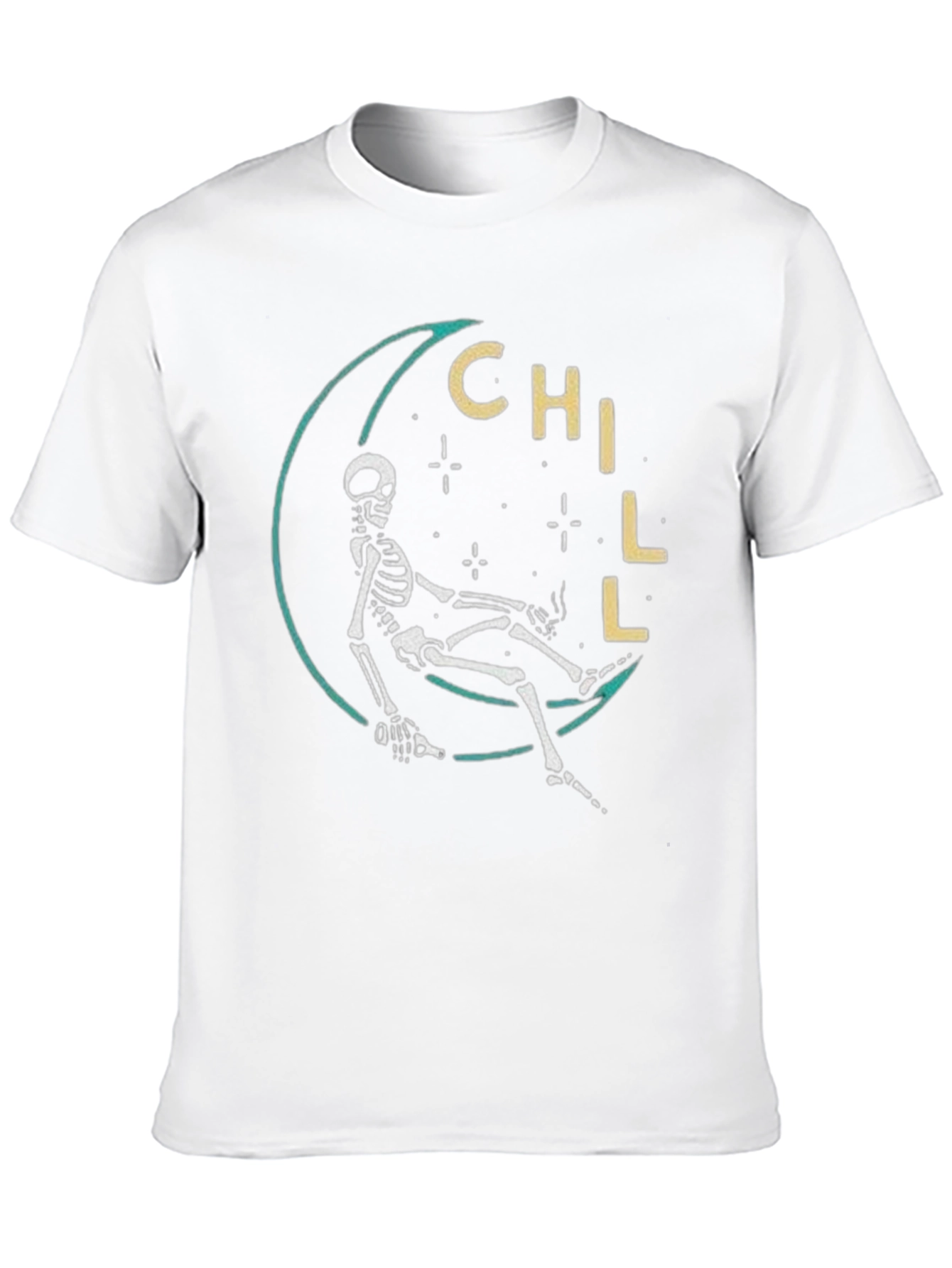 Chill Skeleton Moon T-Shirt - Relaxed Fit