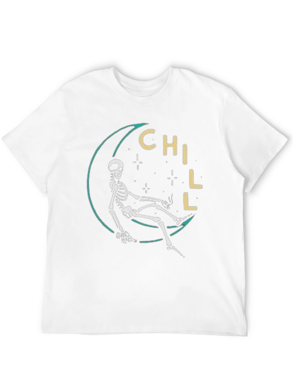 Chill Skeleton Moon T-Shirt - Relaxed Fit