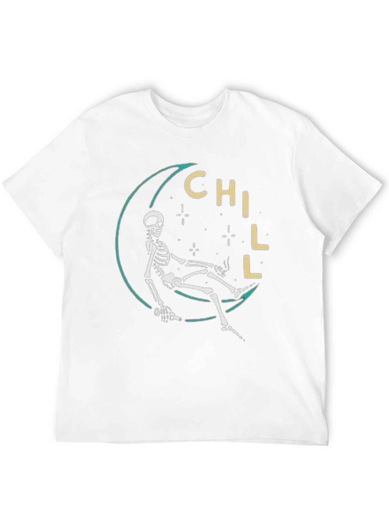 Chill Skeleton Moon T-Shirt - Relaxed Fit