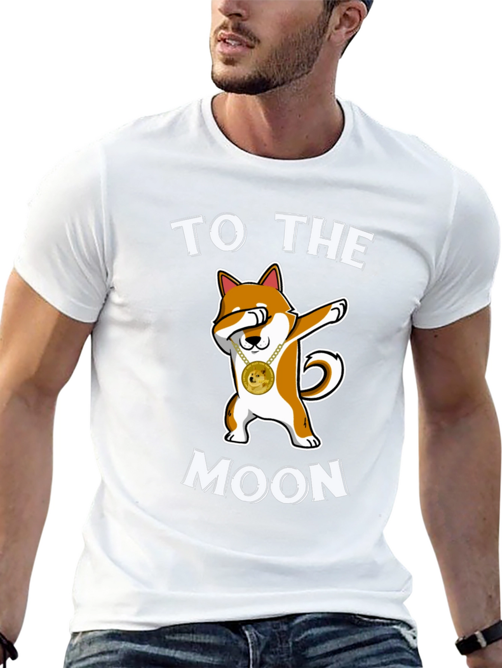 Doge To The Moon Black T-Shirt