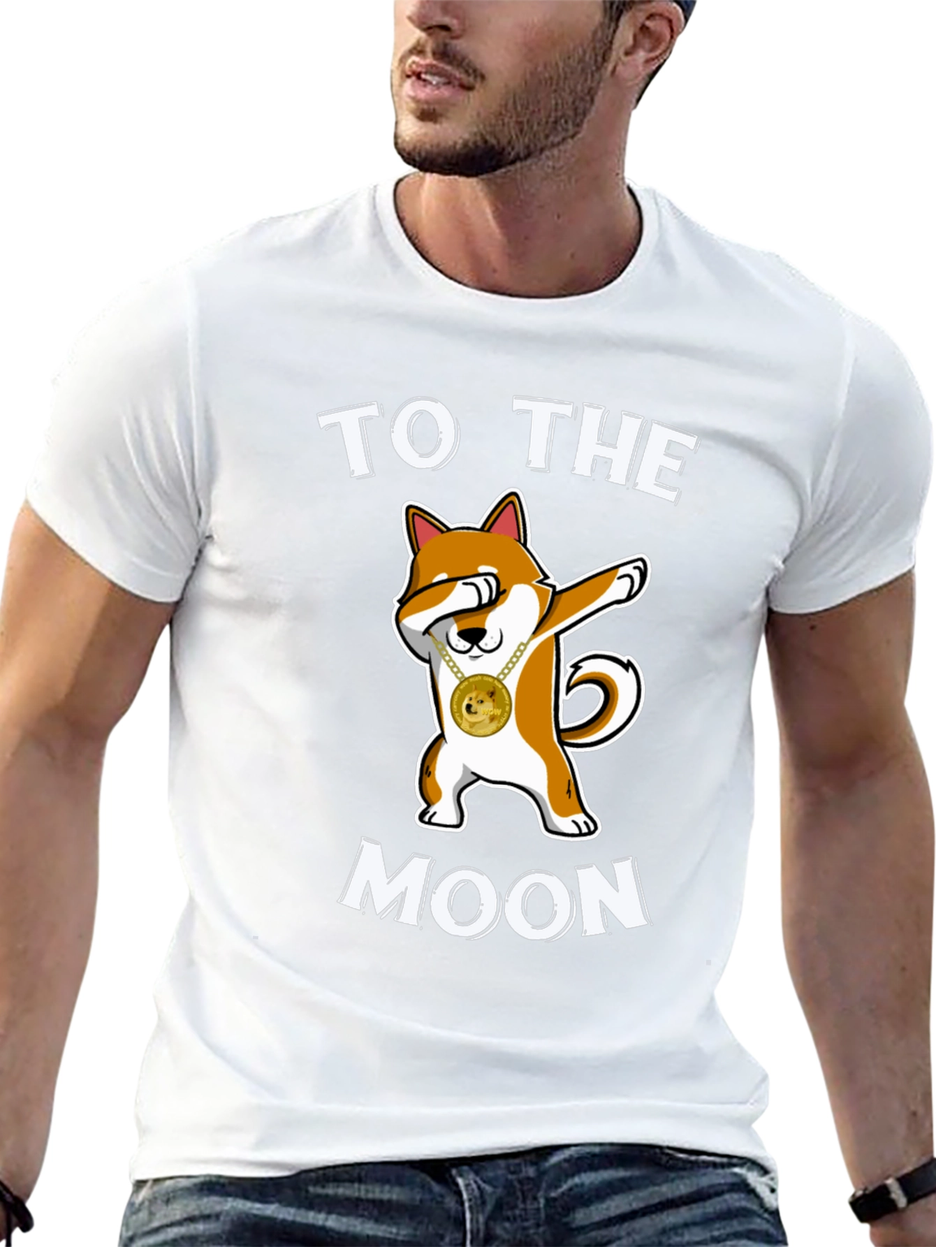 Doge To The Moon Black T-Shirt