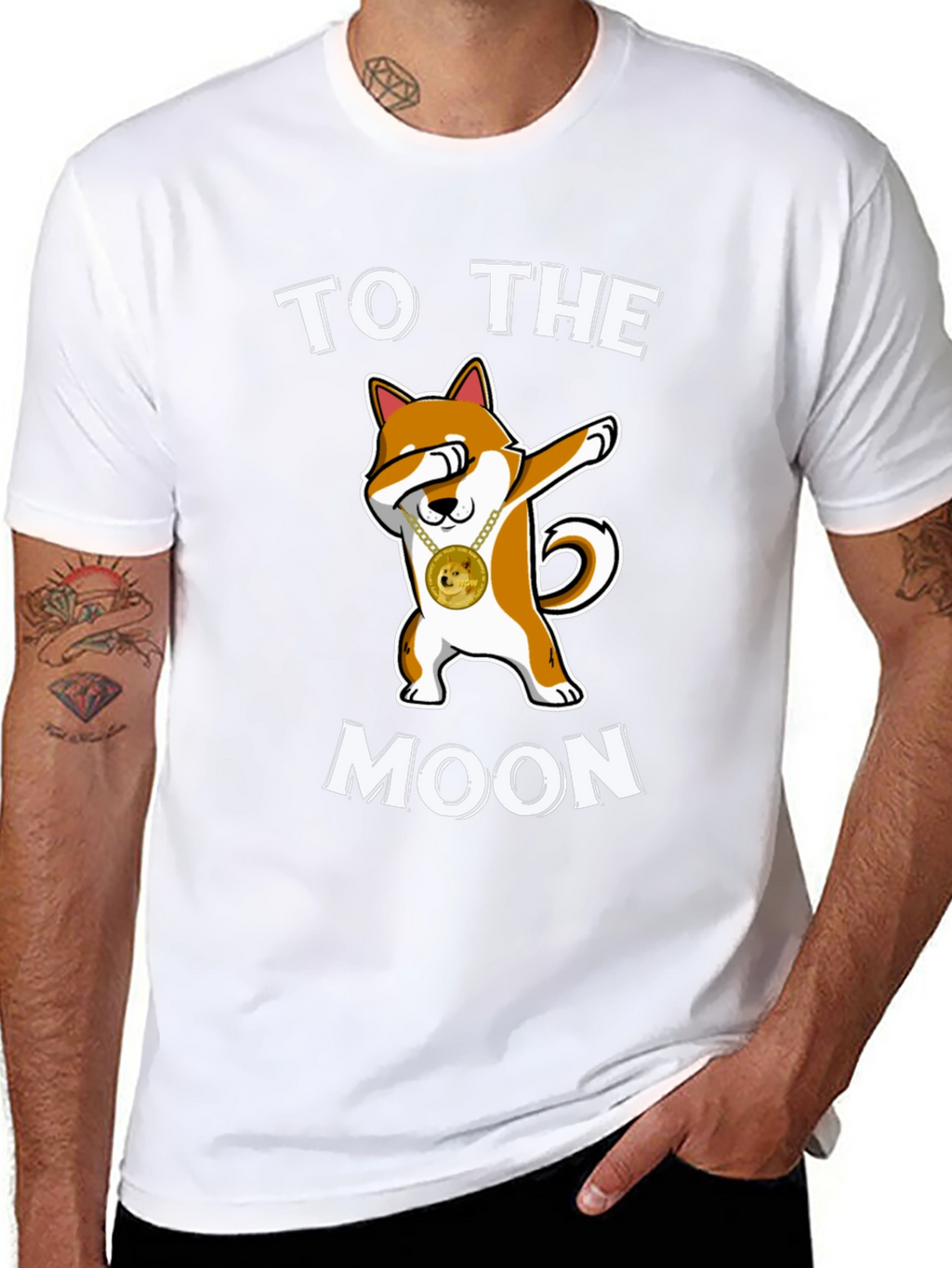Doge To The Moon Black T-Shirt