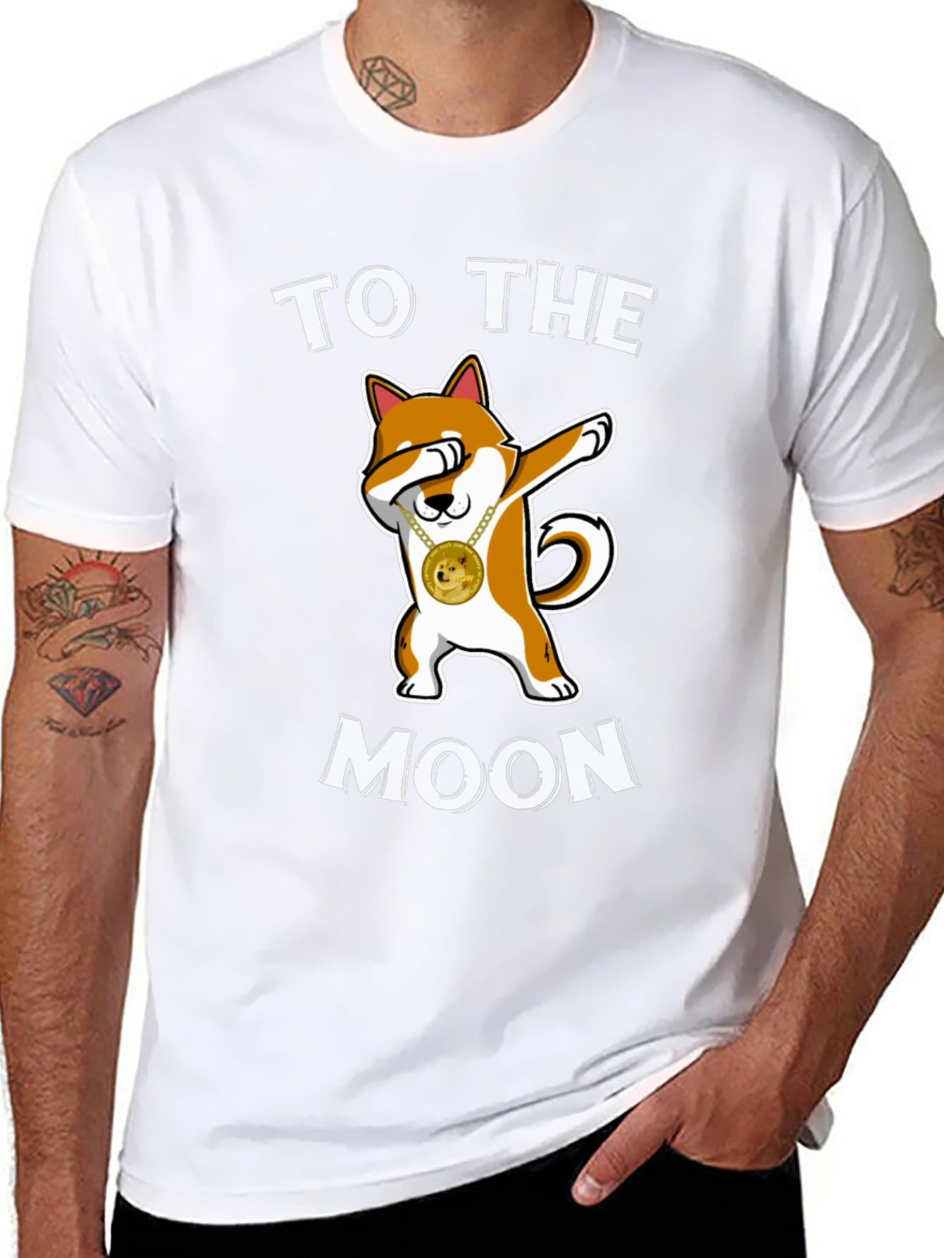 Doge To The Moon Black T-Shirt