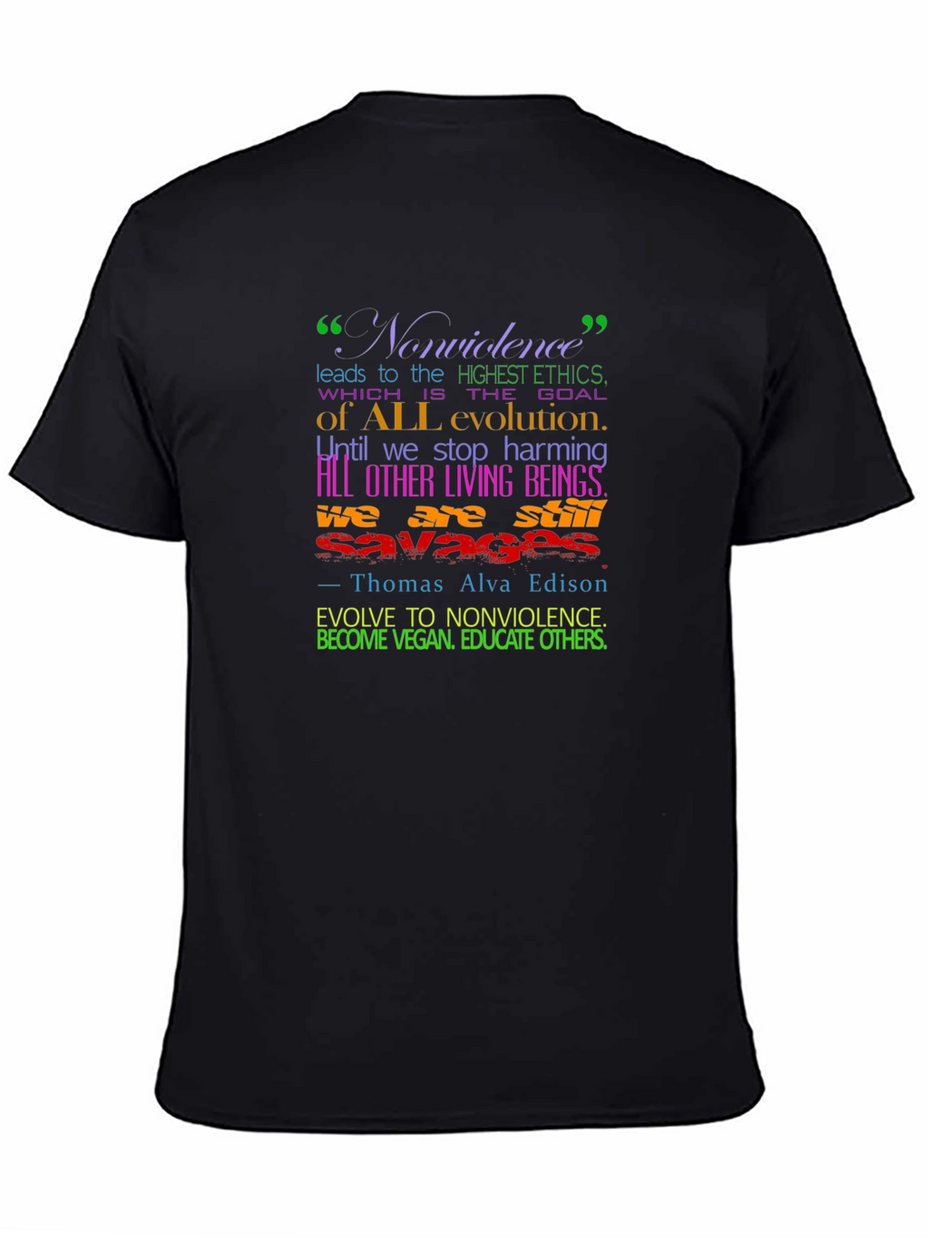 Vegan Evolution T-Shirt - Nonviolence Quote