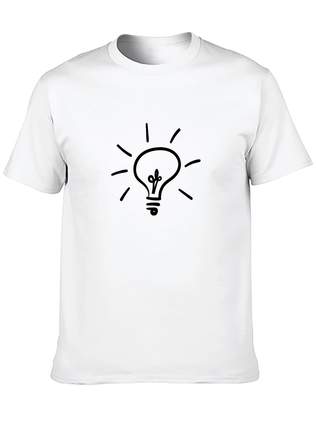 Idea Lightbulb Graphic Tee - Black Casual T-Shirt