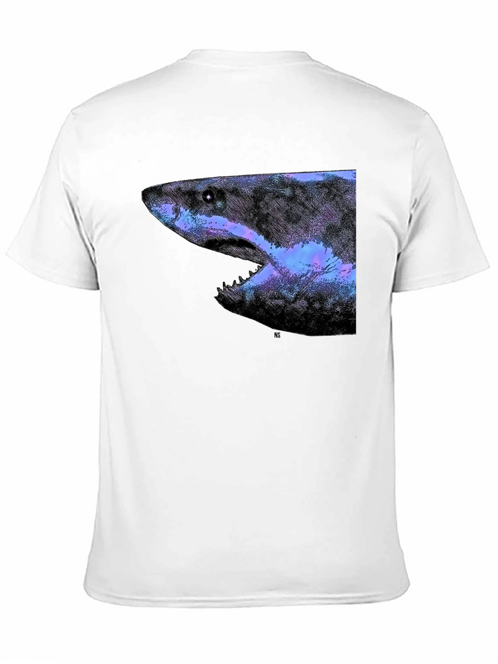 Galaxy Shark Graphic Print Black T-Shirt