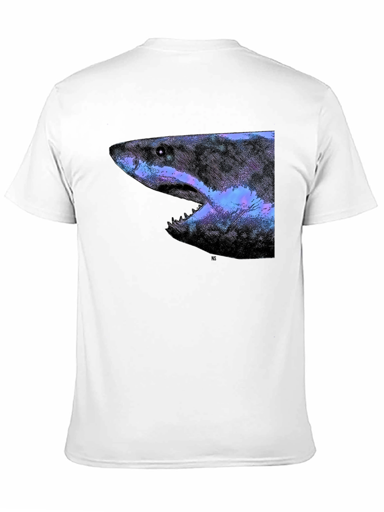 Galaxy Shark Graphic Print Black T-Shirt