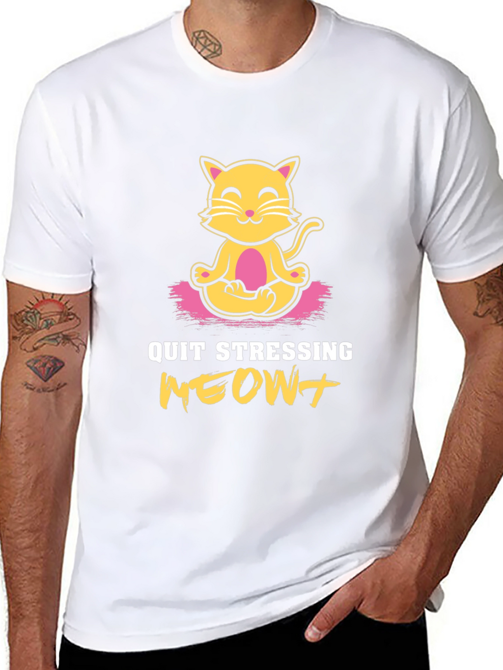 Zen Cat T-Shirt - Quit Stressing MEOW!