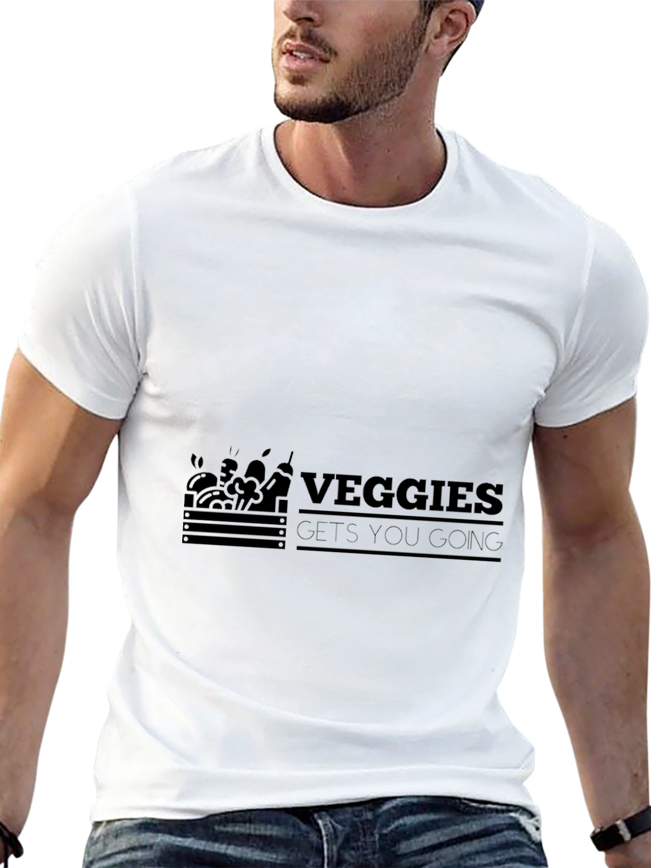 Veggies Gets You Going Black T-Shirt