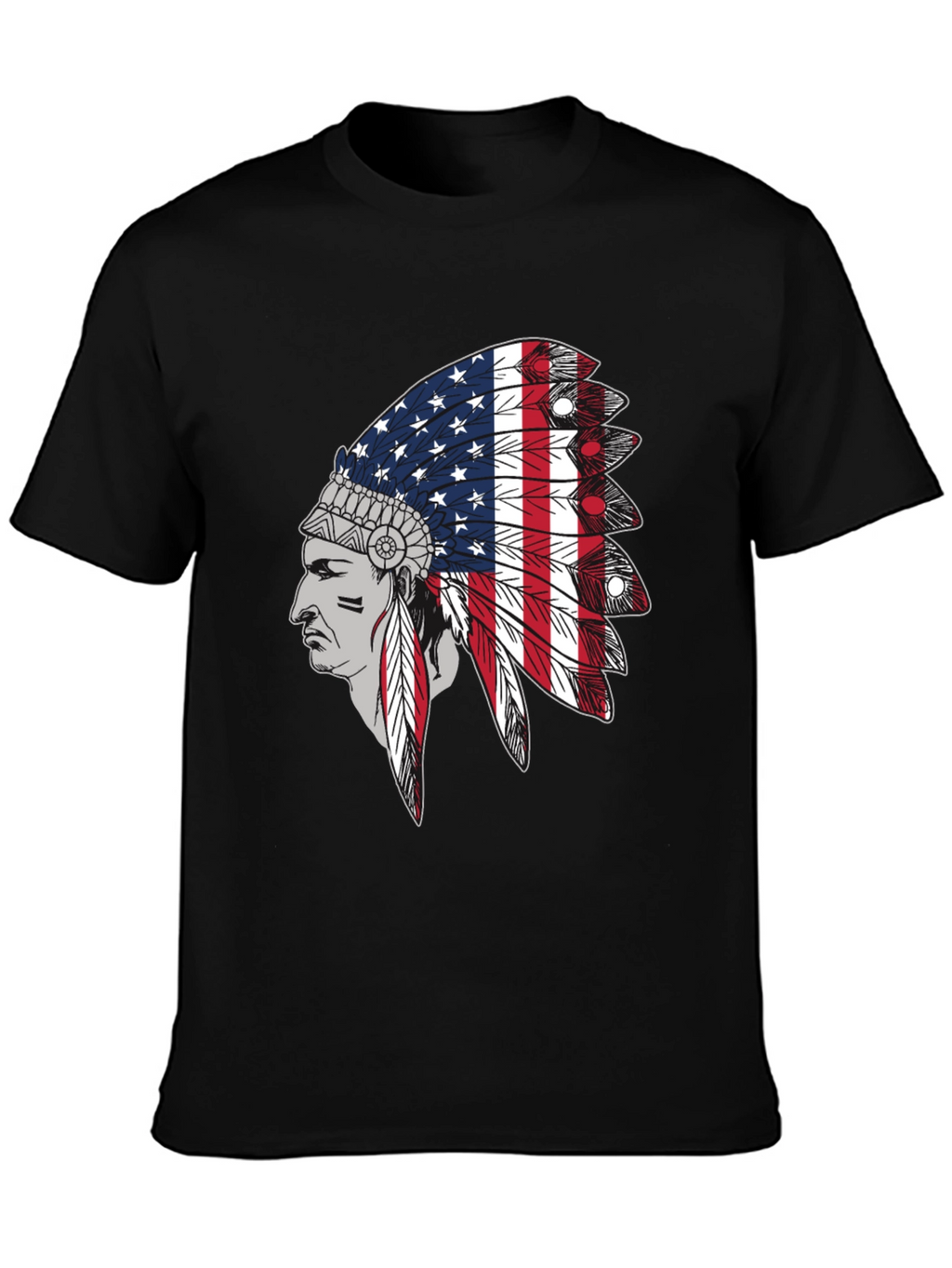American Flag Indian Headdress Graphic Tee