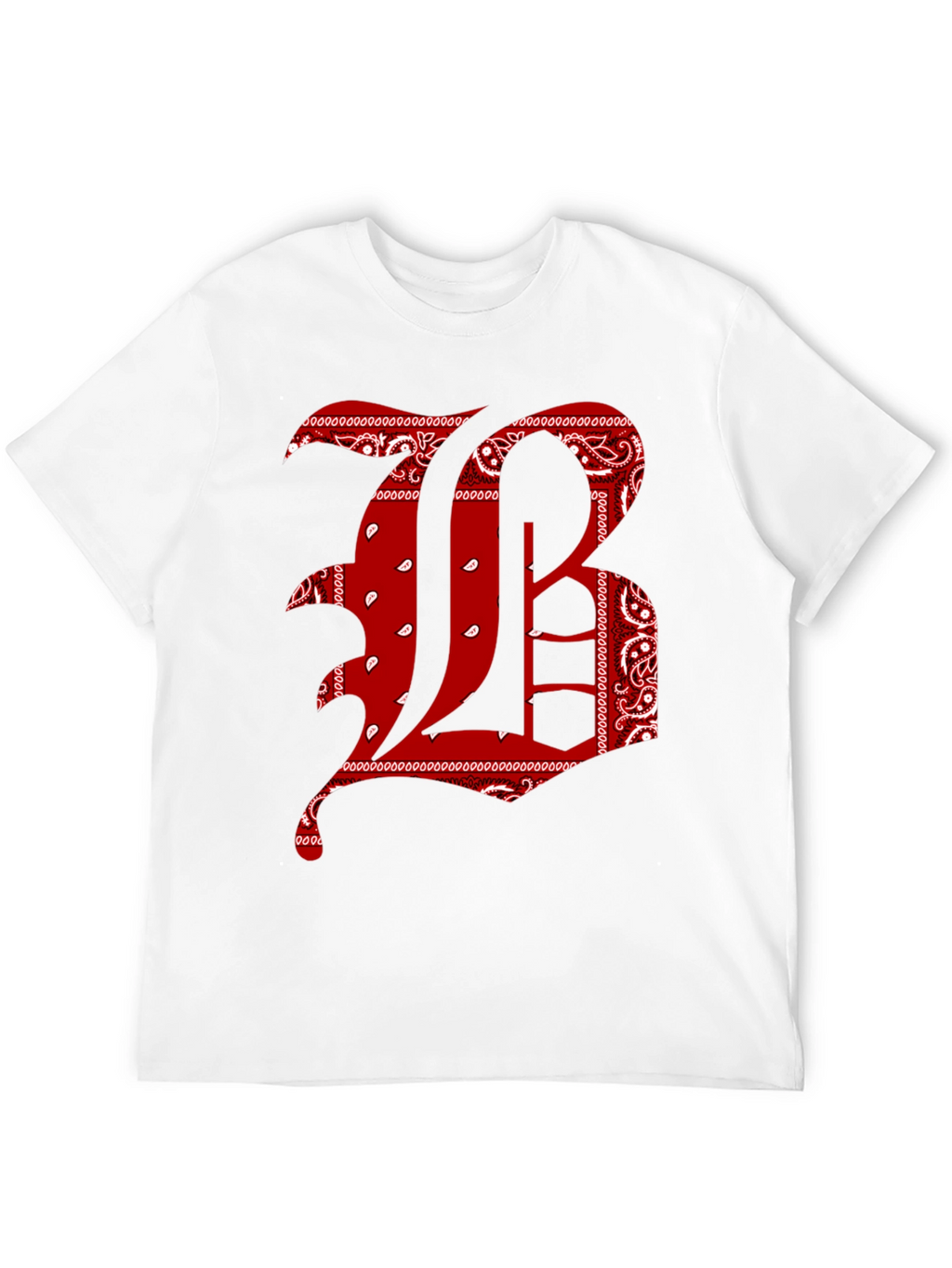 Bandana Letter Graphic Tee - Black