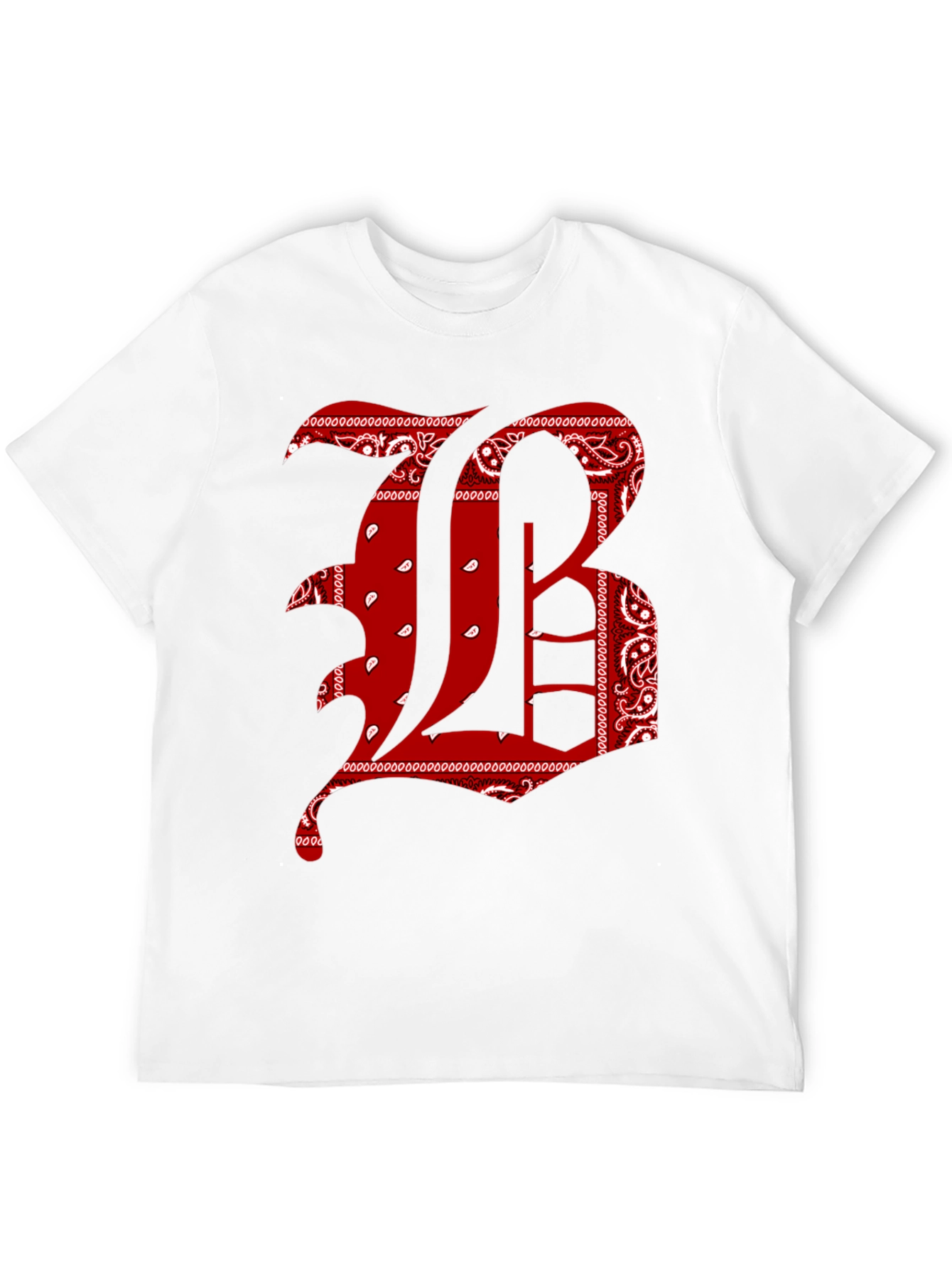 Bandana Letter Graphic Tee - Black