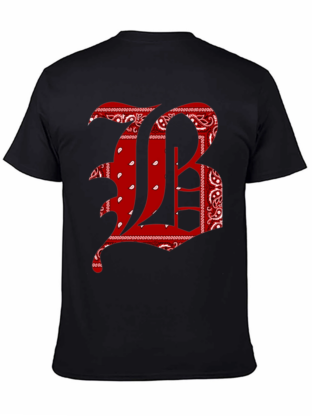 Bandana Letter Graphic Tee - Black
