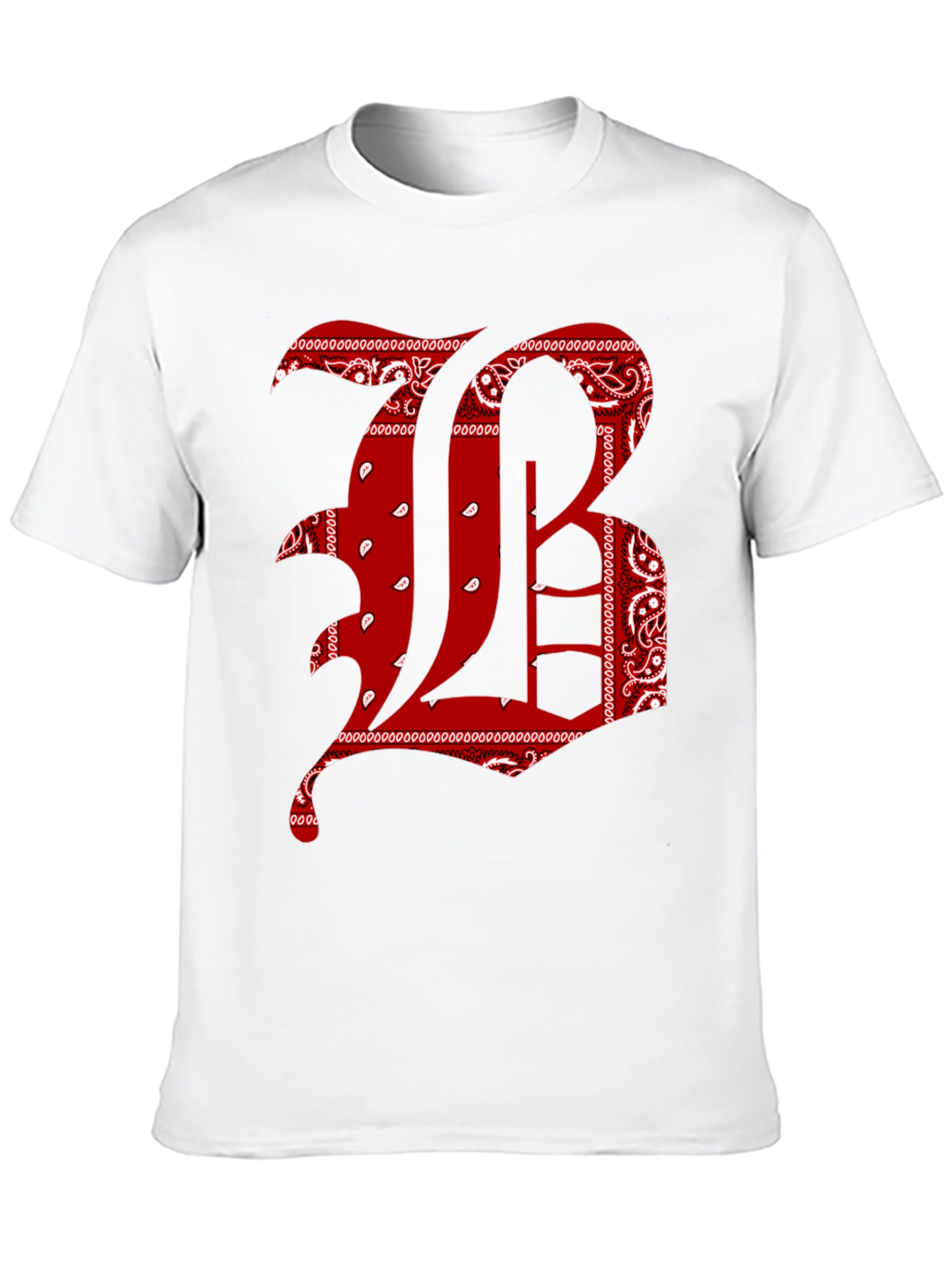 Bandana Letter Graphic Tee - Black