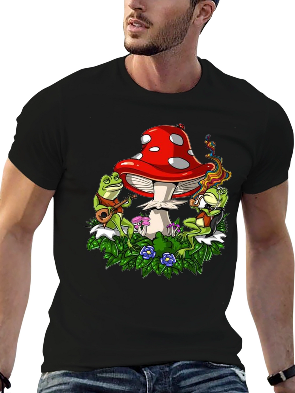 Mushroom Frog Music Graphic Tee