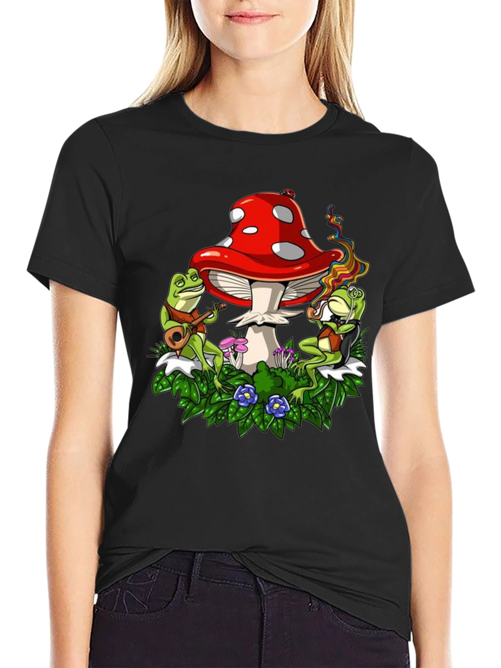 Mushroom Frog Music Graphic Tee