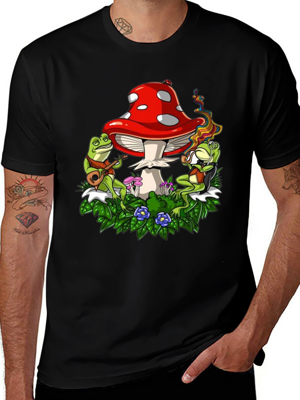 Mushroom Frog Music Graphic Tee