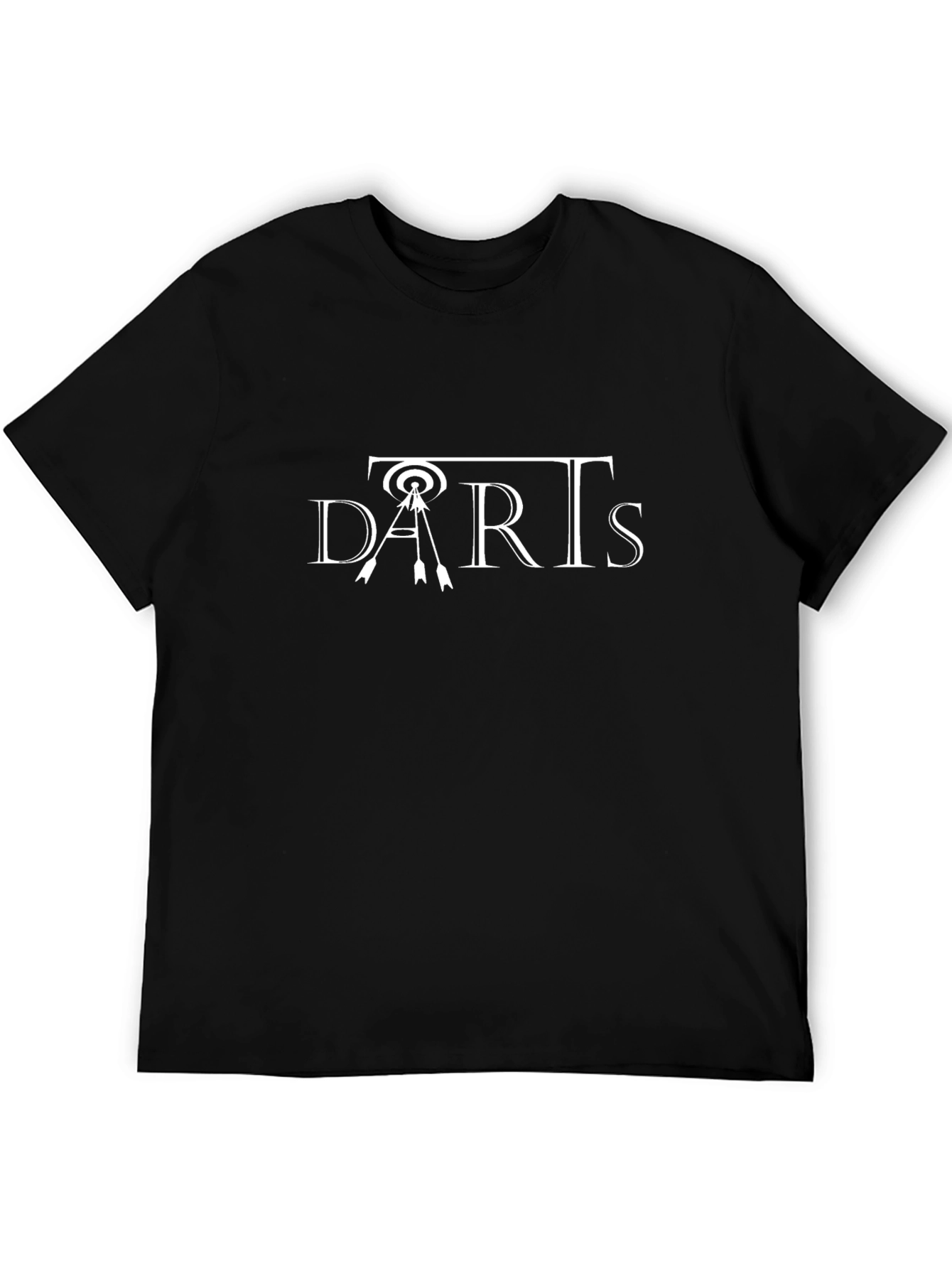 Darts Graphic Tee - Black Cotton Casual Shirt