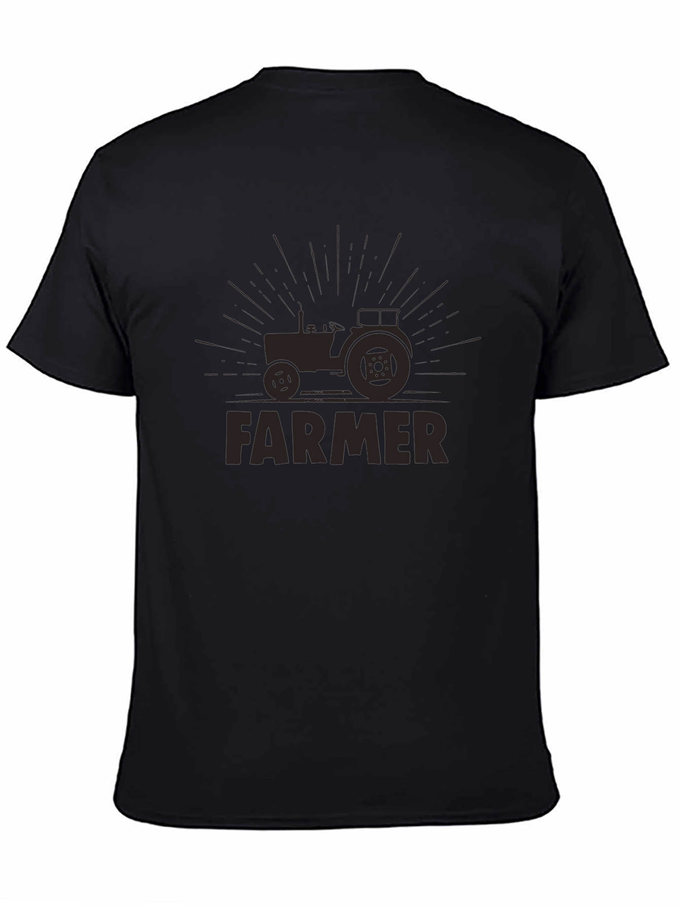 Farmer Tractor Graphic Tee - Black Crewneck T-Shirt