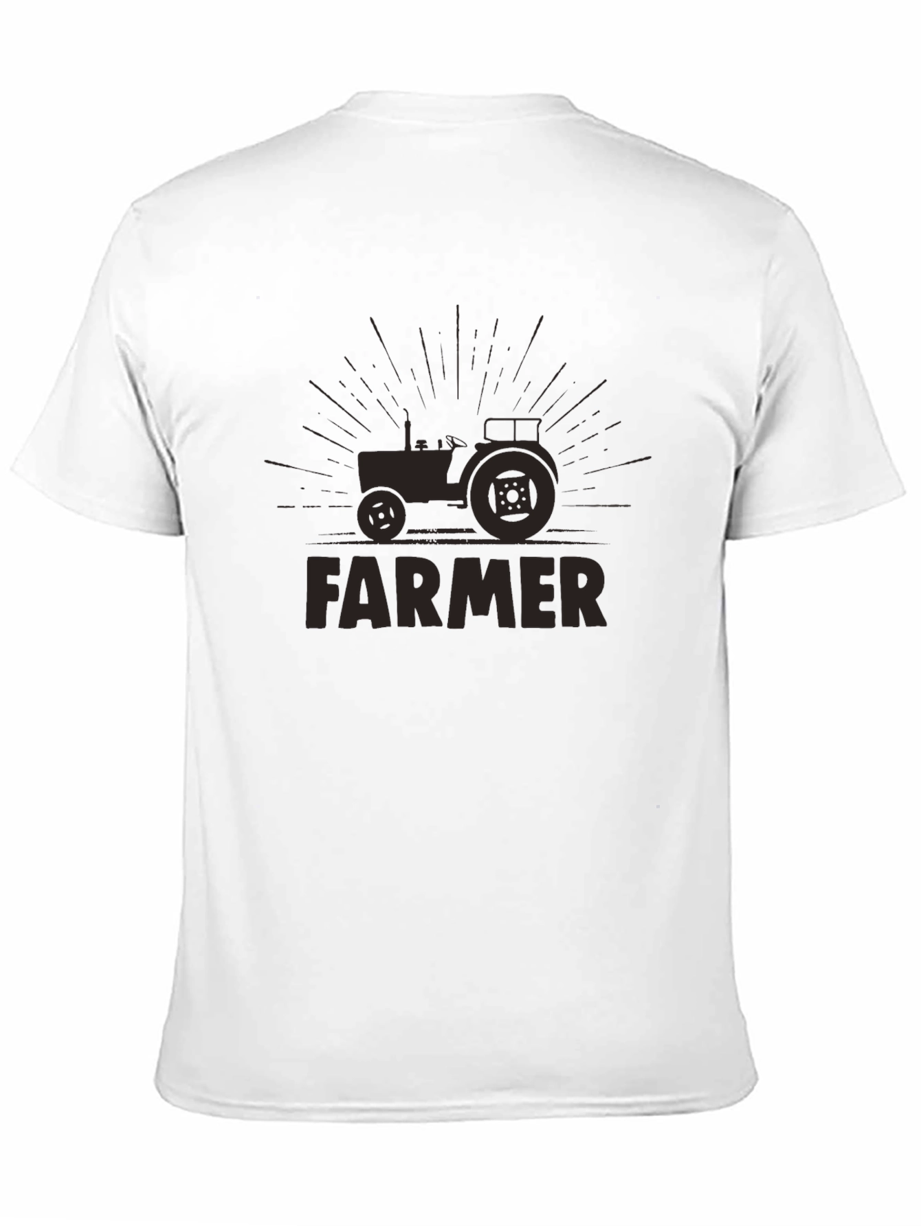 Farmer Tractor Graphic Tee - Black Crewneck T-Shirt