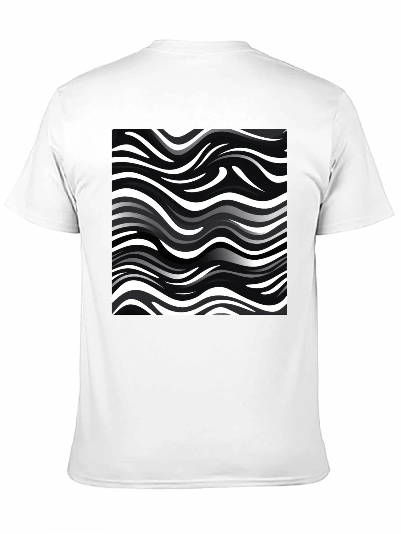 Wavy Stripe Print Black T-Shirt