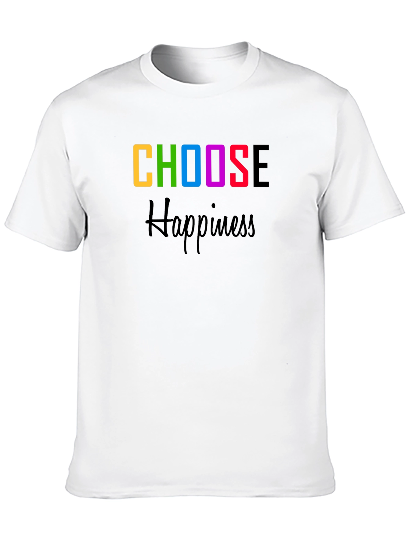 Choose Happiness Graphic Tee - Black Cotton Blend