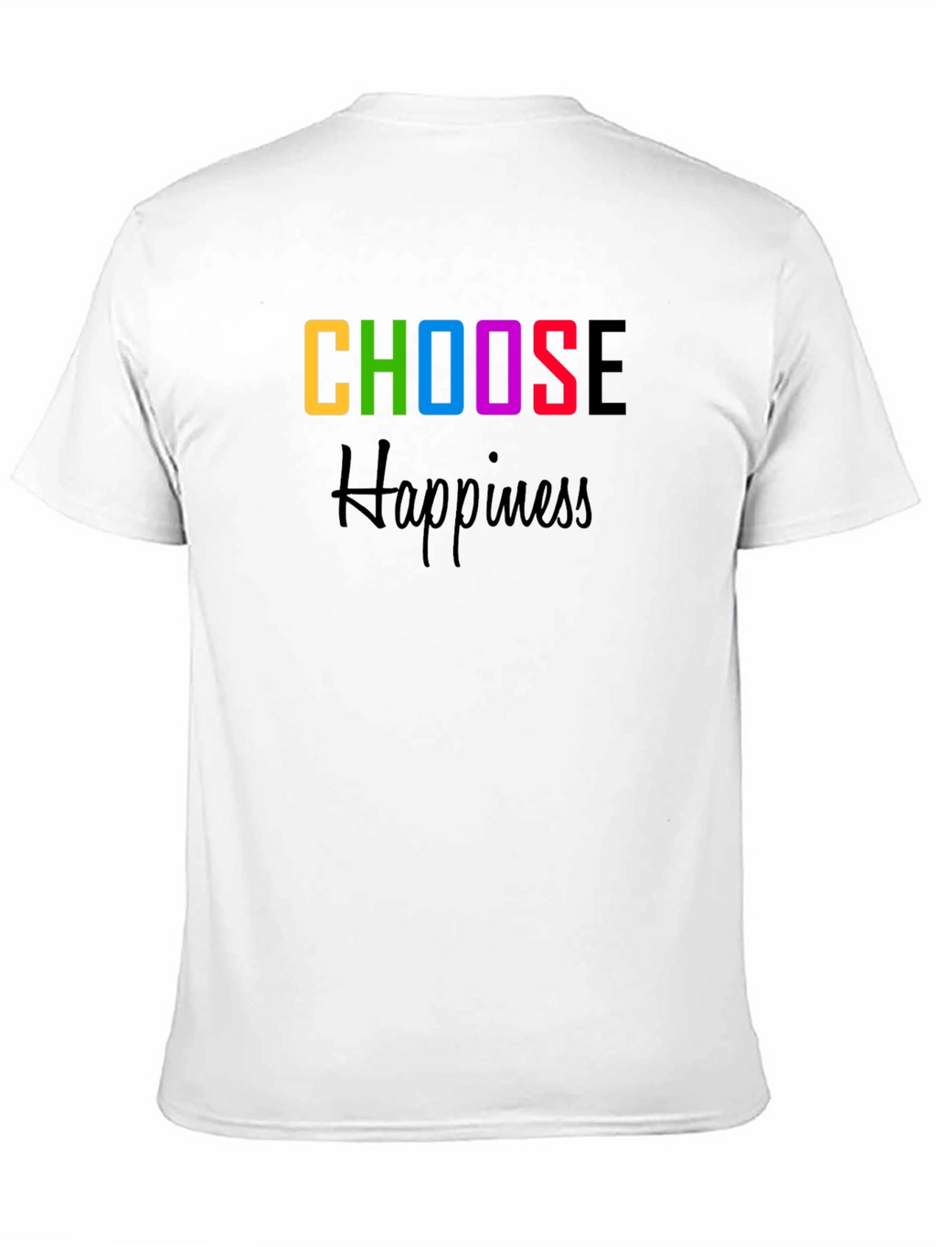Choose Happiness Graphic Tee - Black Cotton Blend