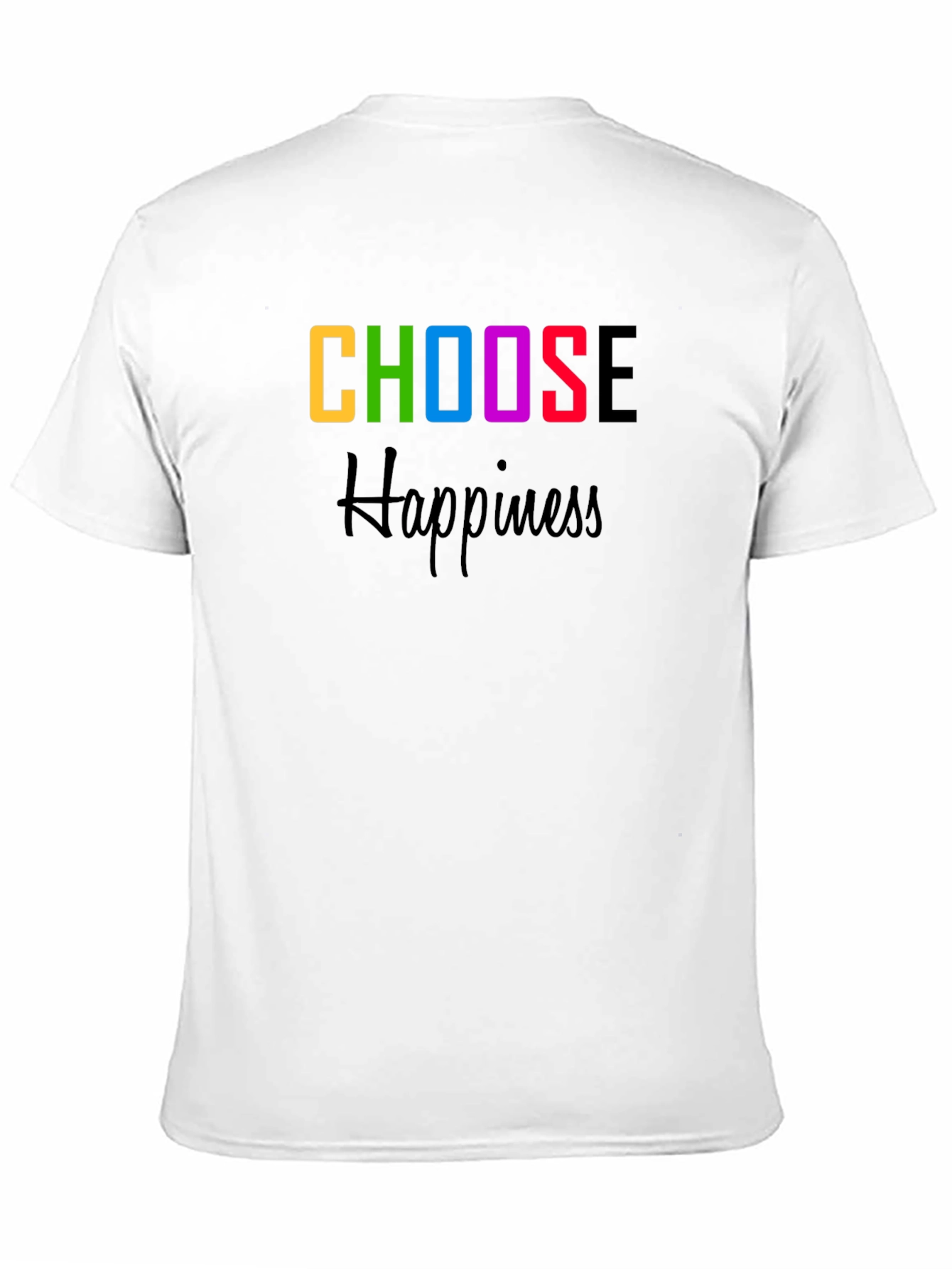 Choose Happiness Graphic Tee - Black Cotton Blend