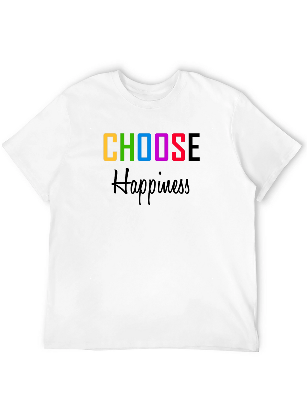 Choose Happiness Graphic Tee - Black Cotton Blend