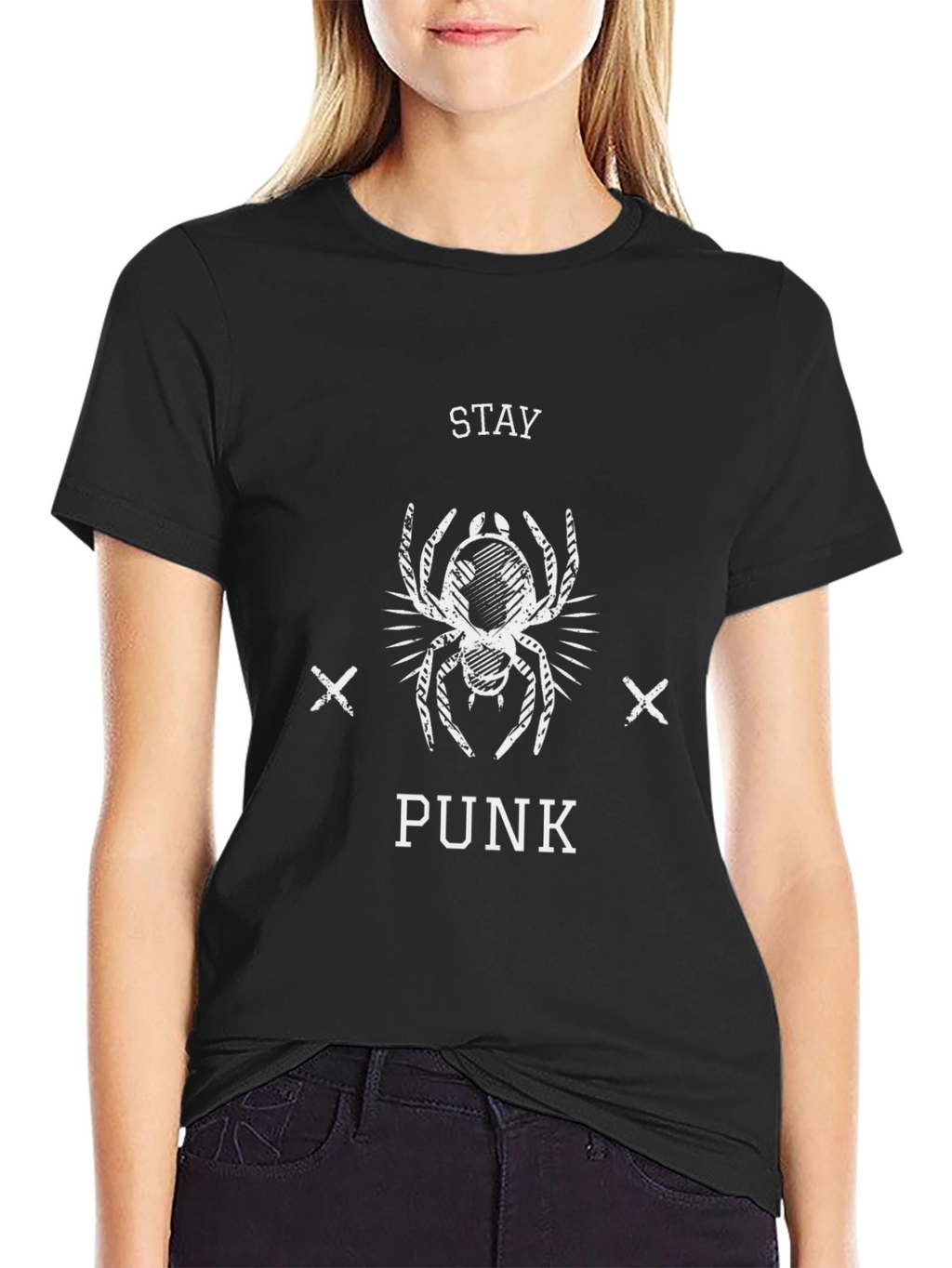Stay Punk Graphic T-Shirt - Black Cotton