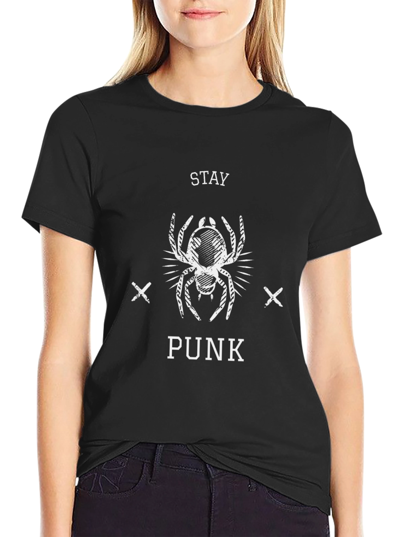 Stay Punk Graphic T-Shirt - Black Cotton