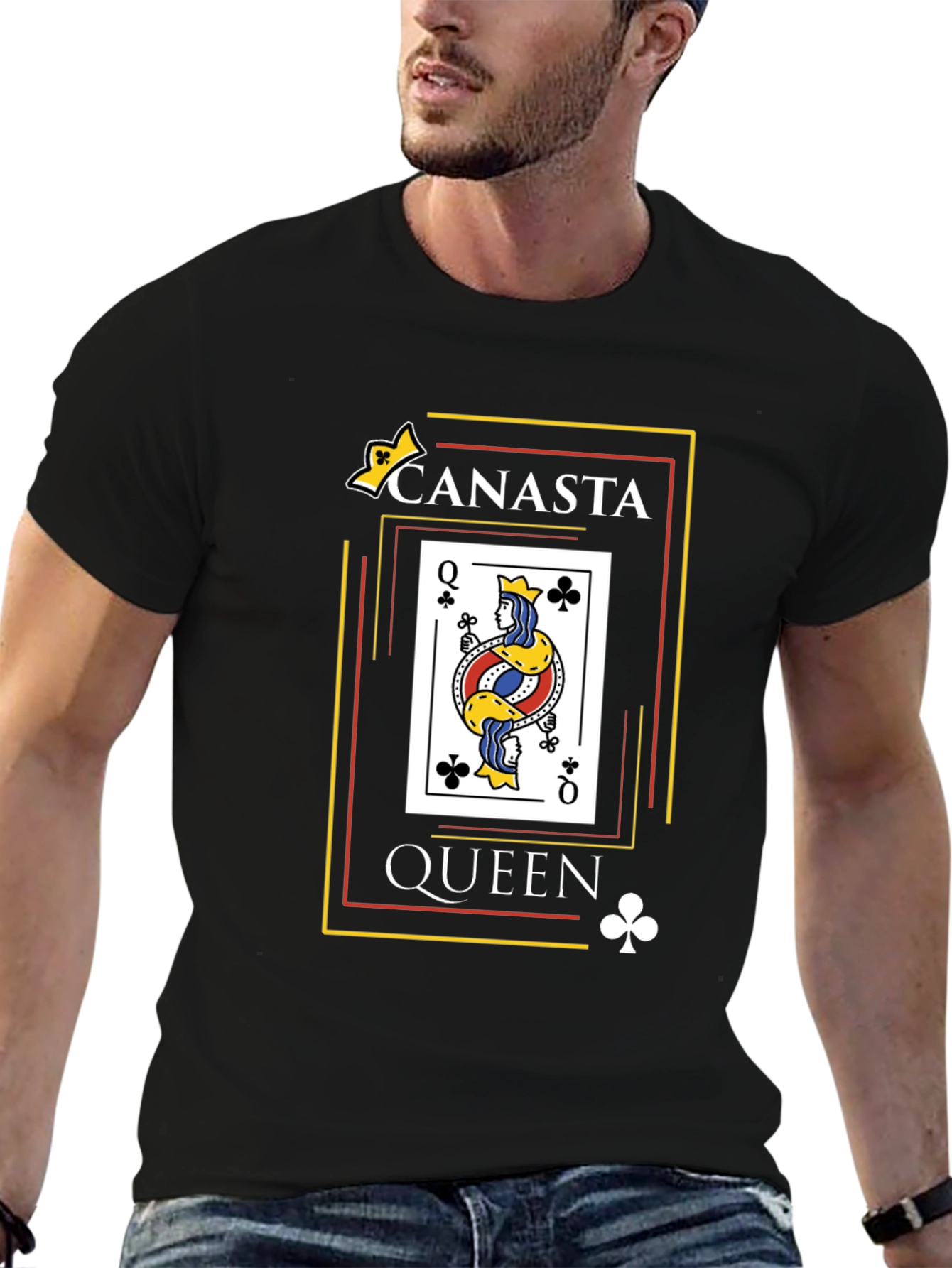 Canasta Queen Card T-Shirt - Black Graphic Tee
