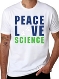 Peace Love Science and Wolves Graphic Tee