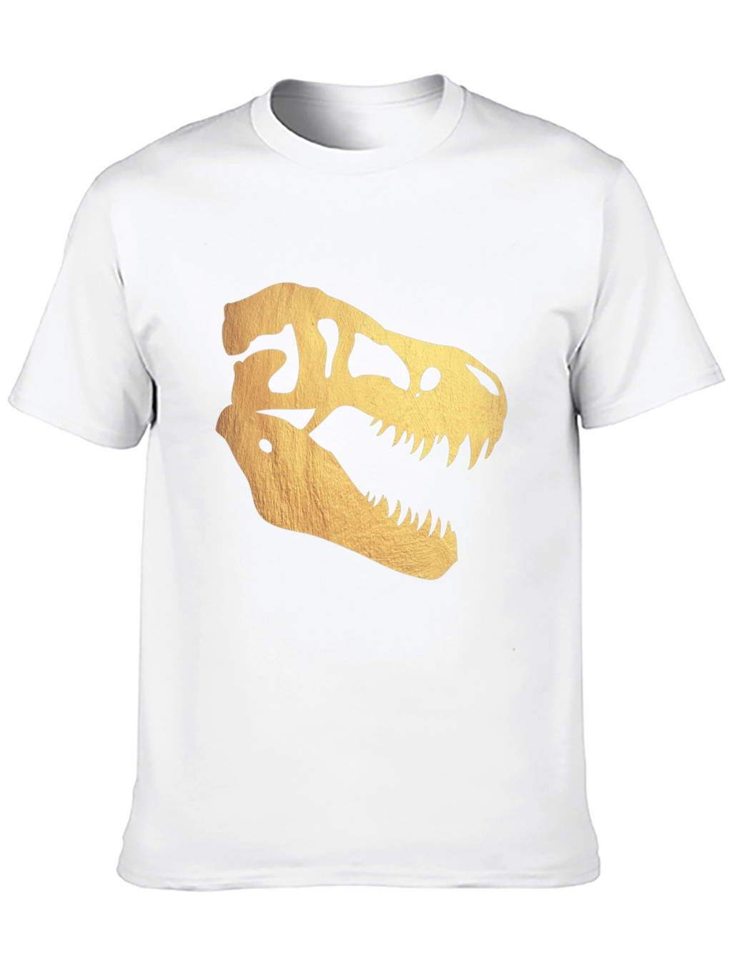Golden Dinosaur Skull T-Shirt - Bold Graphic Tee